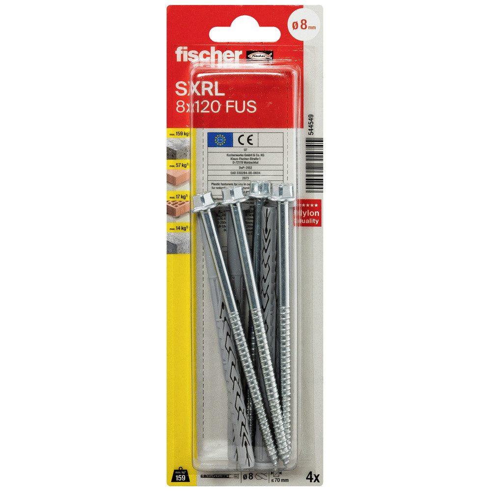 Thumbnail - Fischer Dübel-Set Fischer 544549 SXRL 8 x 120 FUS K NV Langschaftdübel 120 mm 1 Set