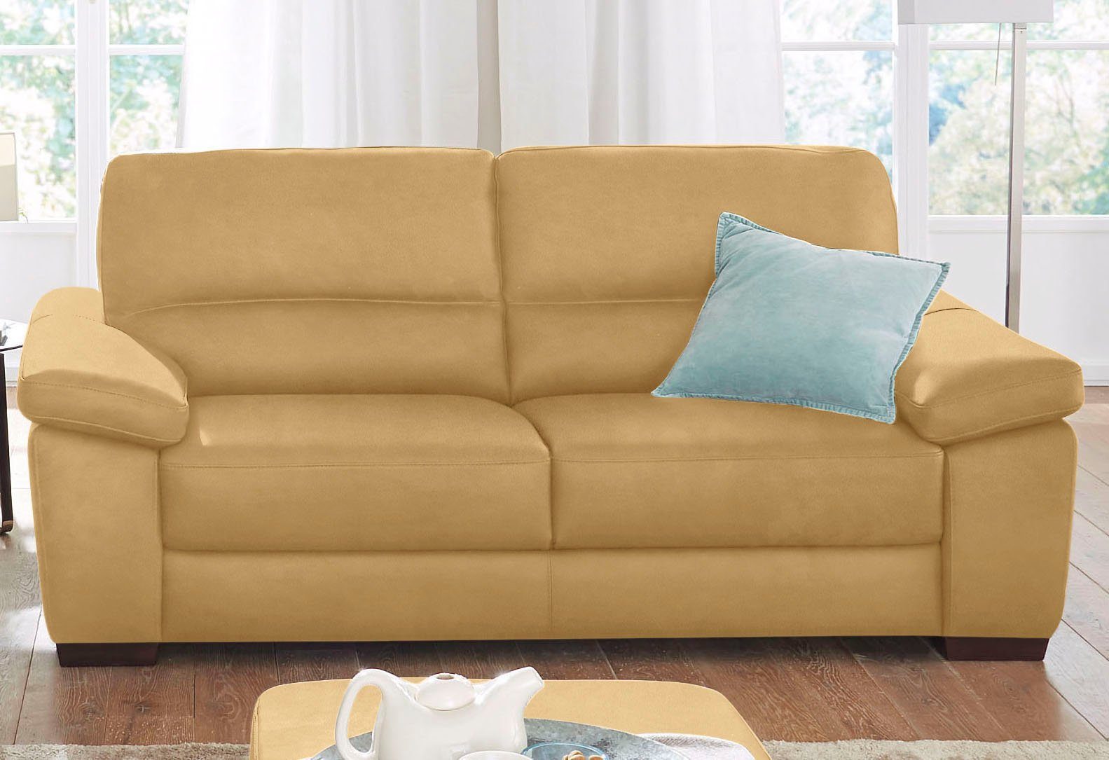 CALIA ITALIA 2-Sitzer Gaia, Sofa im edlen Design und mit erstklassigem Sitzkomfort, aus pflegeleichtem Luxus-Microfaser Ginevra Hydro Care