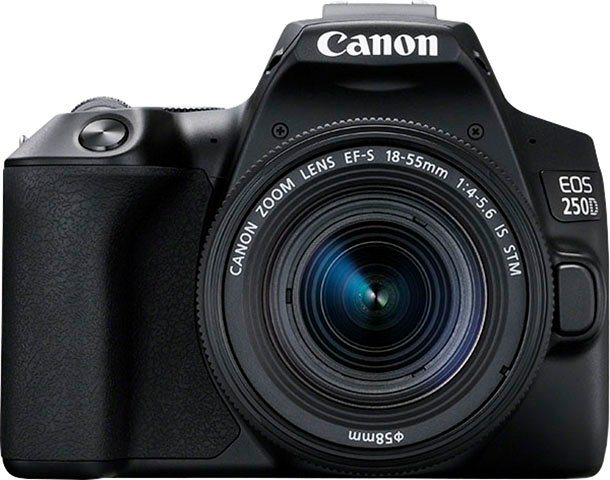 Canon EOS 250D Spiegelreflexkamera (EF-S 18-55mm f/4-5.6 IS STM, 24,1 MP, 3x  opt. Zoom, Bluetooth, WLAN), 7,7 cm (3,0 Zoll) LCD-TFT Touchscreen-Display