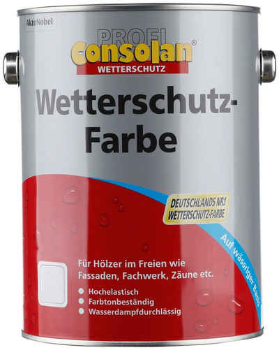 Consolan  Wetterschutzfarbe Profi Holzschutz, 2,5 Liter, grau