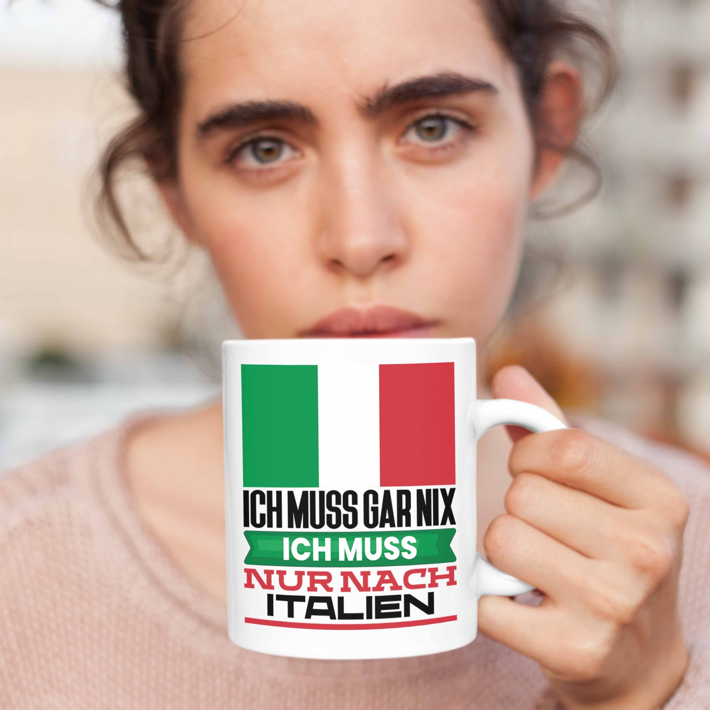 Italien Weiss Italiener Geschenkidee Tasse für Trendation Tasse Geschenk Geburtstag Urlaub Ic