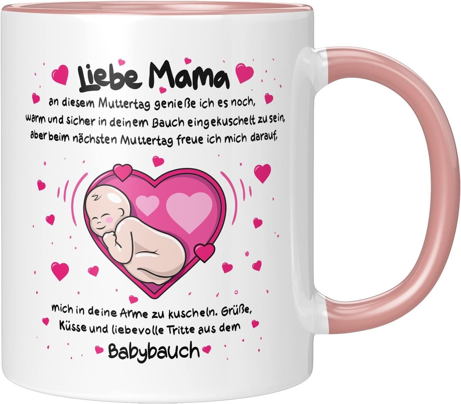 TassenTicker Tasse LIEBTASTISCH - Liebe Mama - Muttertag -Geschenk für eine werdende Mama, 330ml Rosa