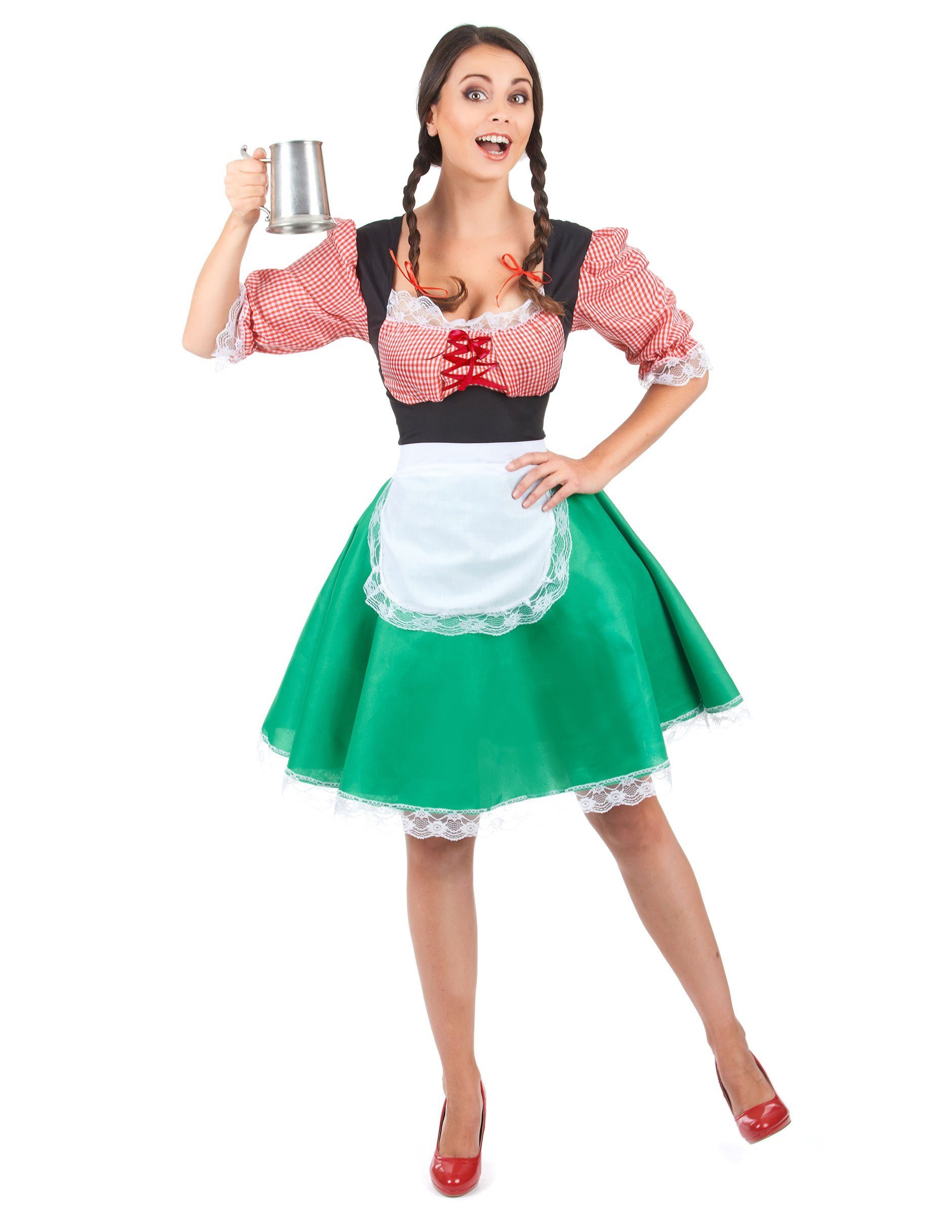 REDSUN Partyanzug Dirndl Damen-Kostüm bunt