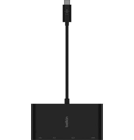 Belkin USB-C-Multimedia-Adapter Video-Adapter USB-C zu HDMI, RJ-45 (Ethernet), USB 3.0 Typ A, VGA, 15 cm