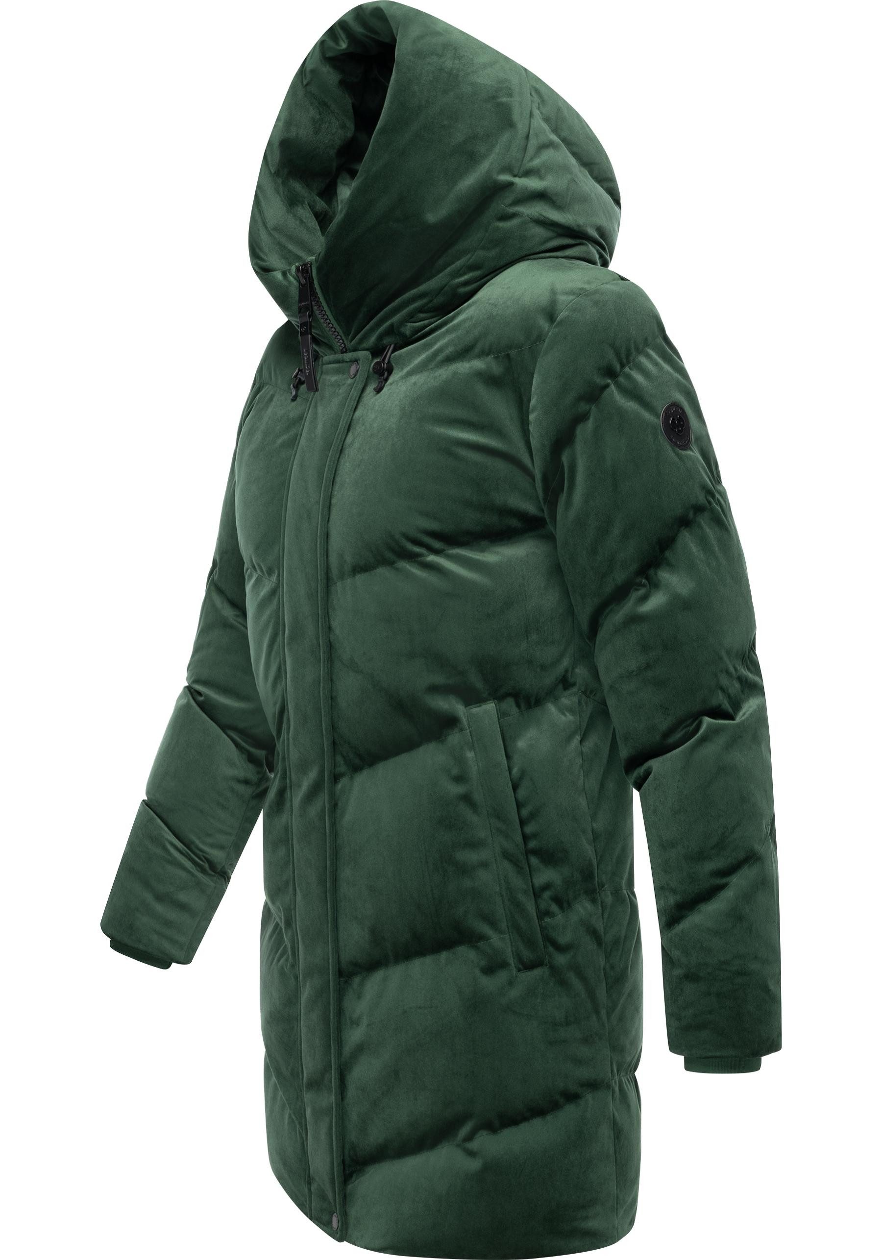 Ragwear Kurzmantel Avelin Velvet YOUMODO Teddy-Mantel aus kuscheligem Samt-Material