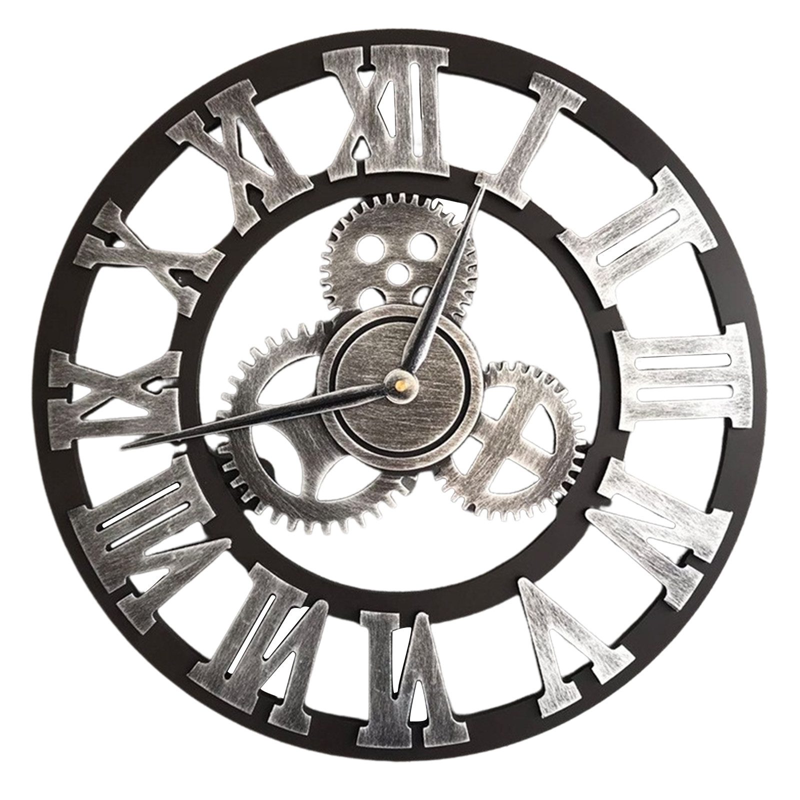 TWSOUL Wanduhr 34CM 3D Handgefertigte Imitation Eisen Handwerk leise Wanduh günstig online kaufen