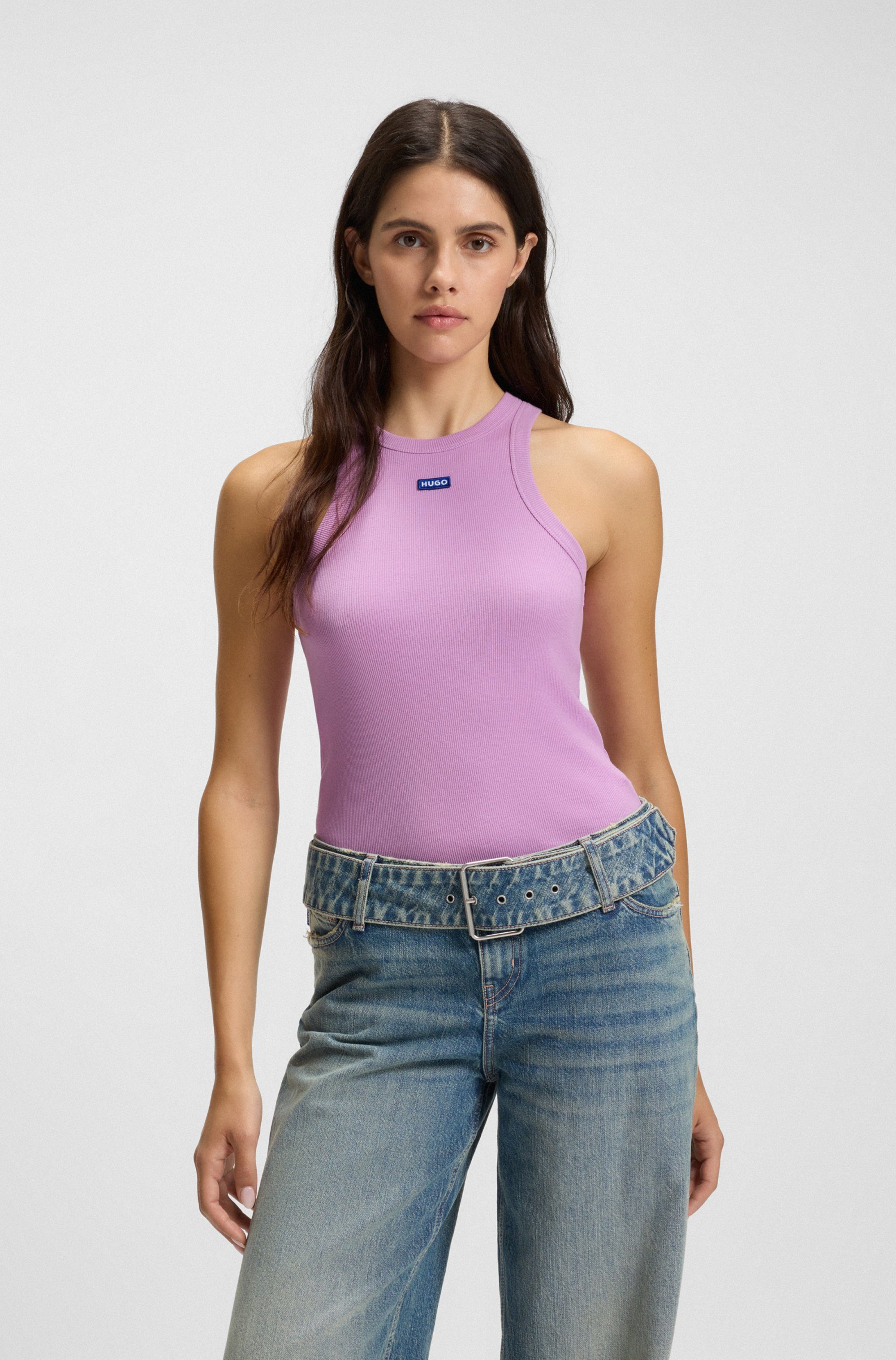 HUGO Blue Tanktop Easy Tank Rippware günstig online kaufen