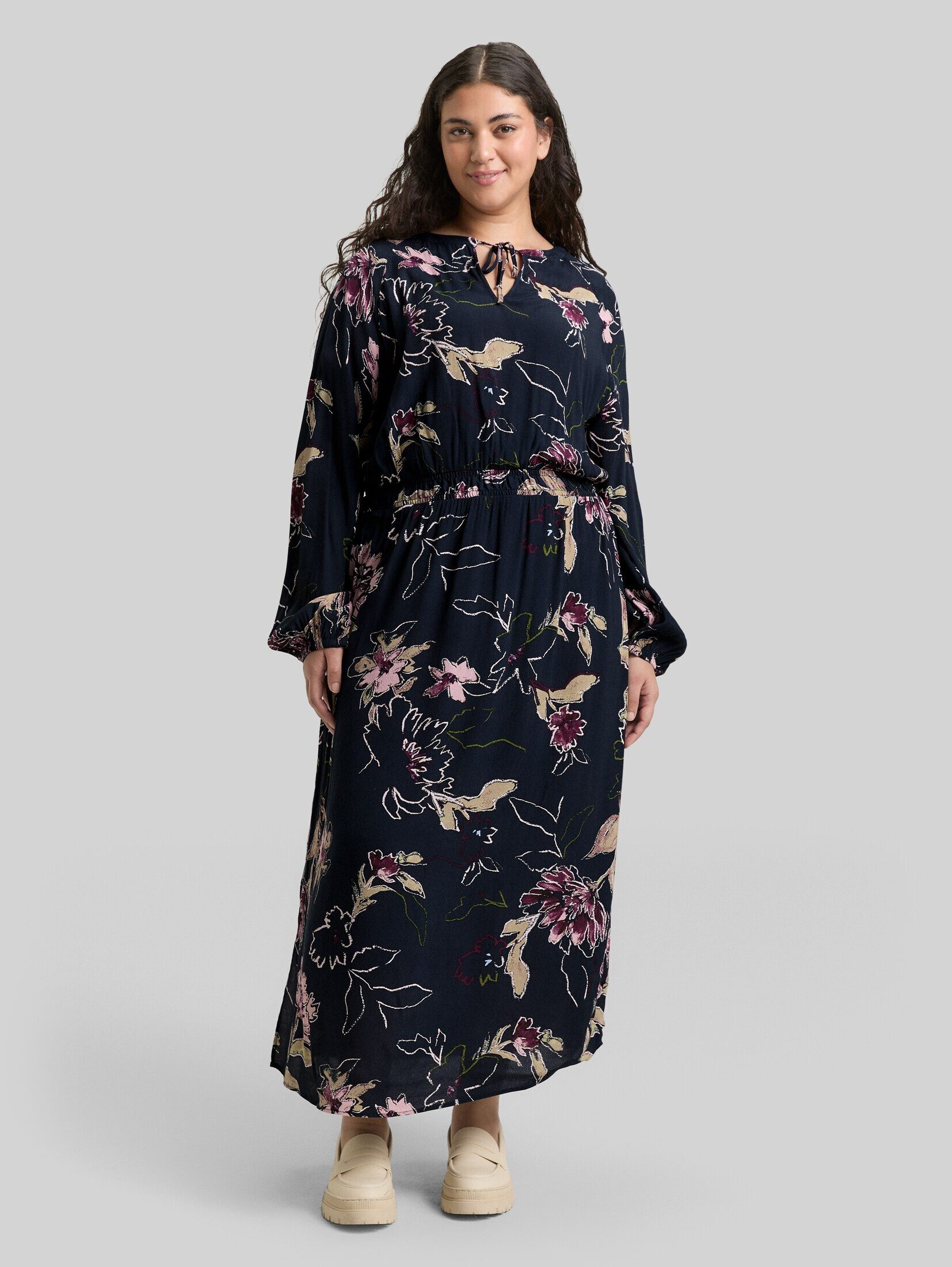 TOM TAILOR PLUS Sommerkleid Kleider & Jumpsuits Plus Size - Maxi-Kleid mit Blumenmuster