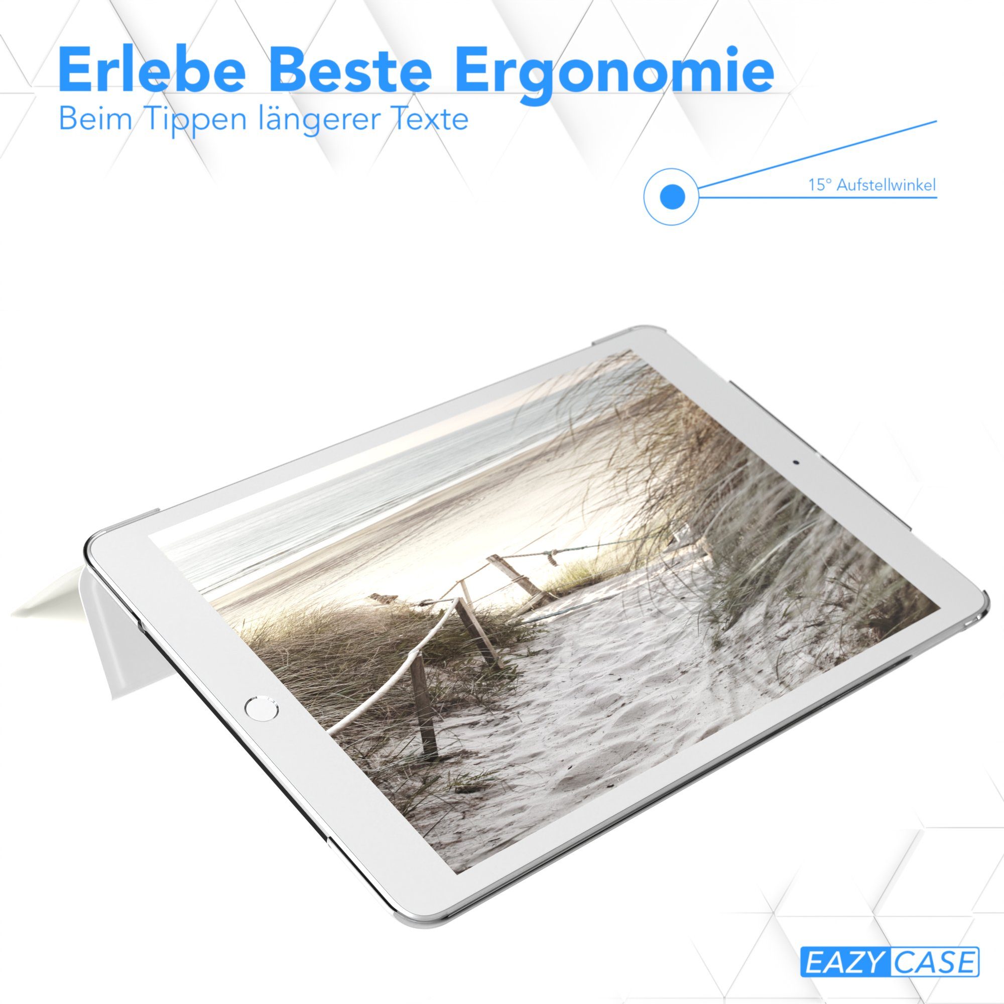 EAZY CASE Tablet-Hülle Smart Case für iPad 10,2" 7. / 8. / 9. Generation 10,2 Zoll, Schutzhülle mit Sleep Wake Up Funktion Smartcase verstellbar Etui Weiß – Bild 5 von 5