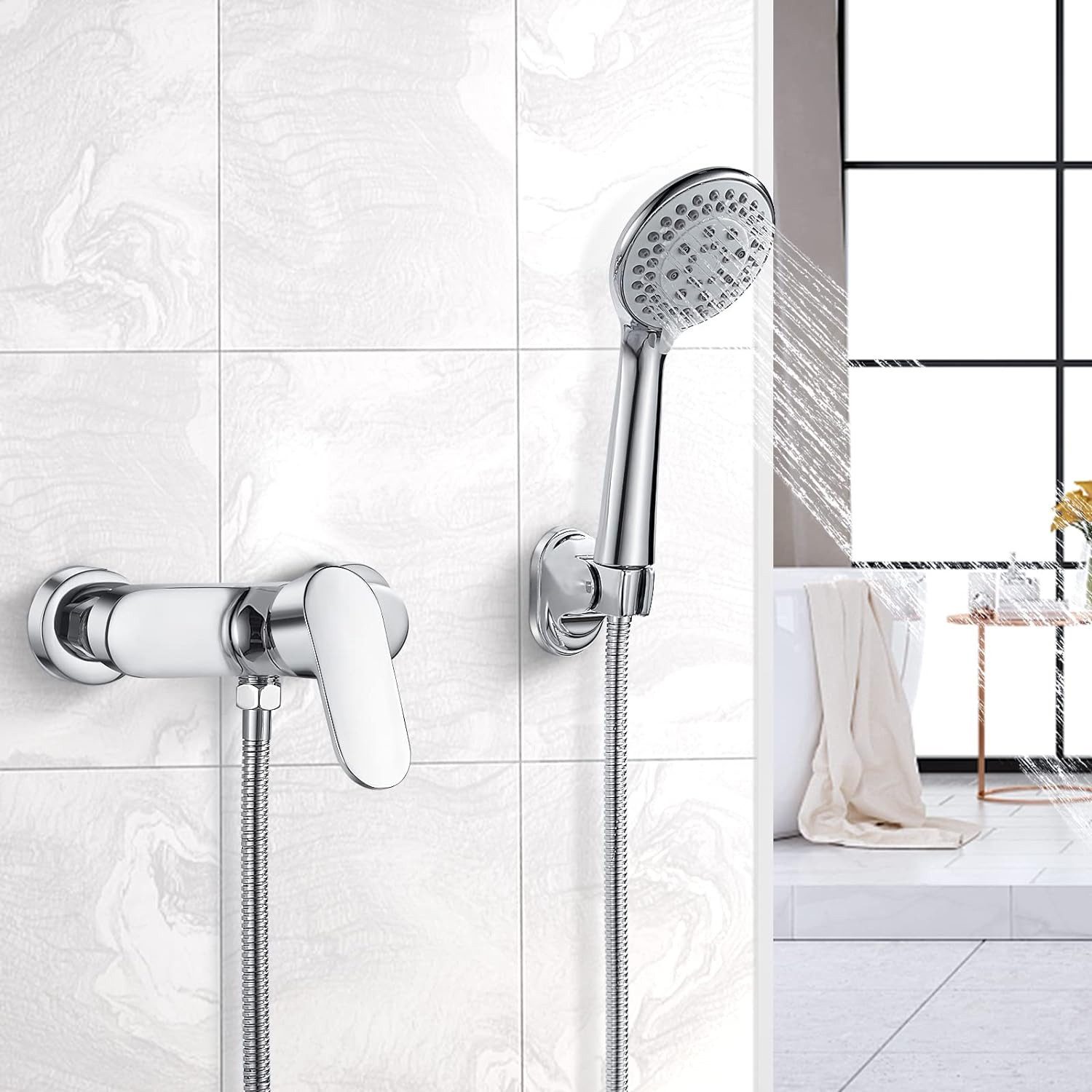 TUWENA Duscharmatur Einhebelmischer, Mischbatterie für Dusche Wandmontage B günstig online kaufen