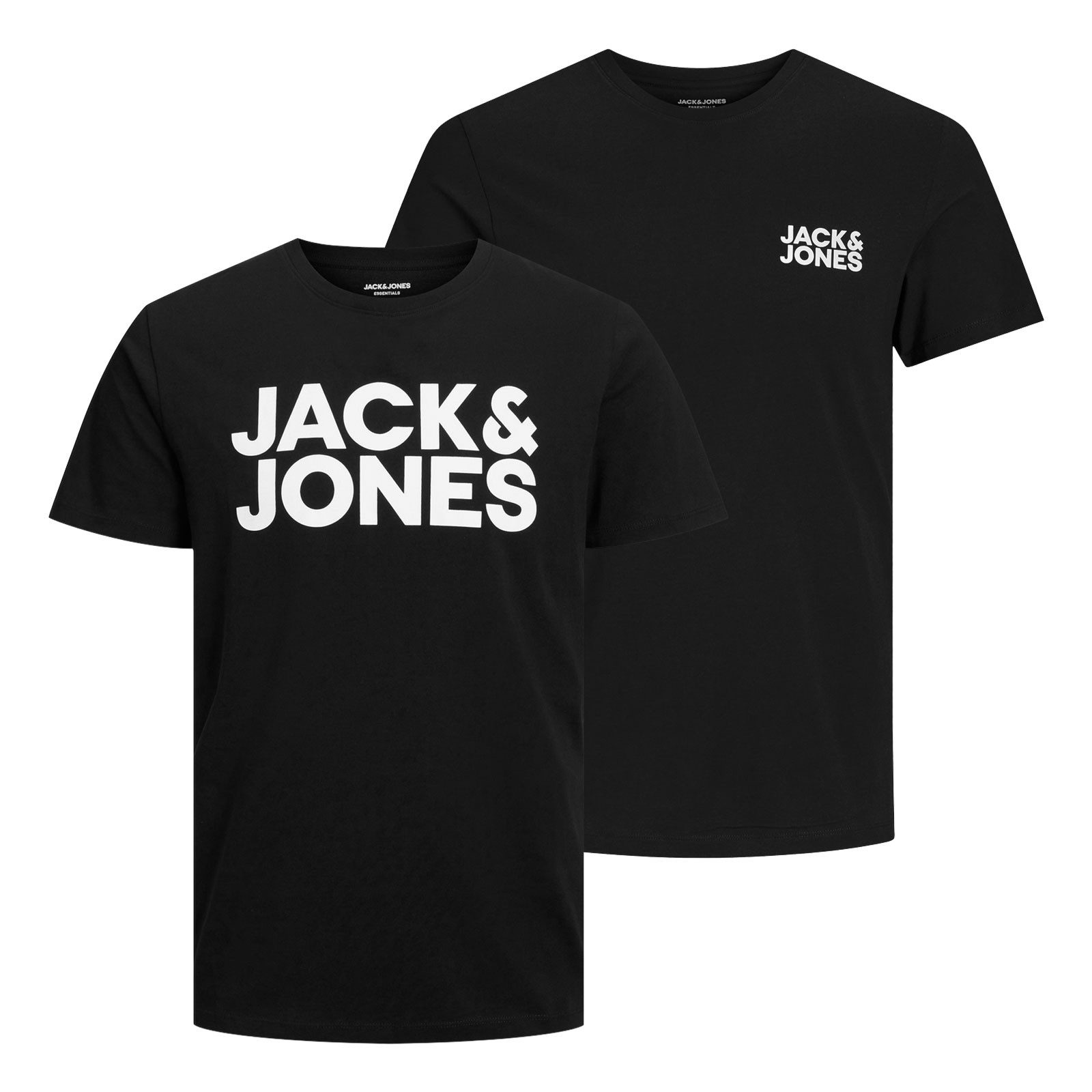 Jack & Jones T-Shirt 2er Pack Logo Tee Crew Neck mit Markenschriftzug