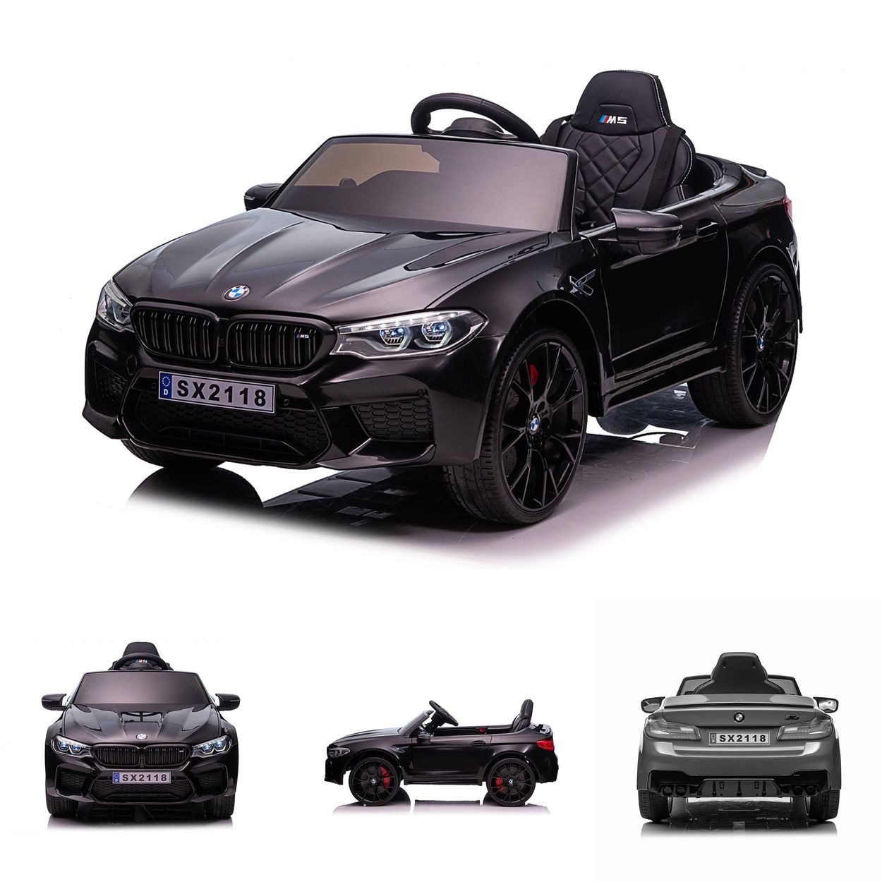 Chipolino Elektro-Kinderauto BMW M5, Belastbarkeit 30 kg, EVA-Räder, Fernbedienung, Bluetooth, LED-Beleuchtung, EVA-Reifen