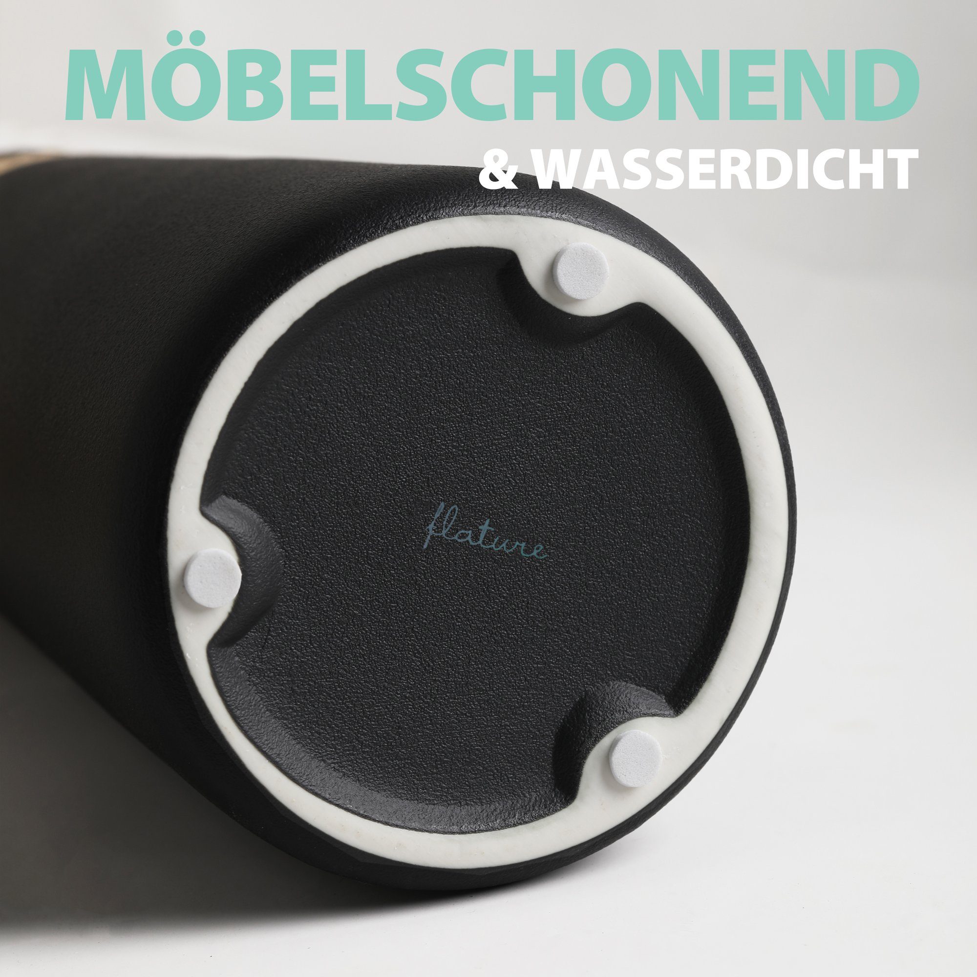 flature Tischvase Keramik Vase Schwarz Boho Style - für Pampasgras und Blumen – Bild 4 von 5
