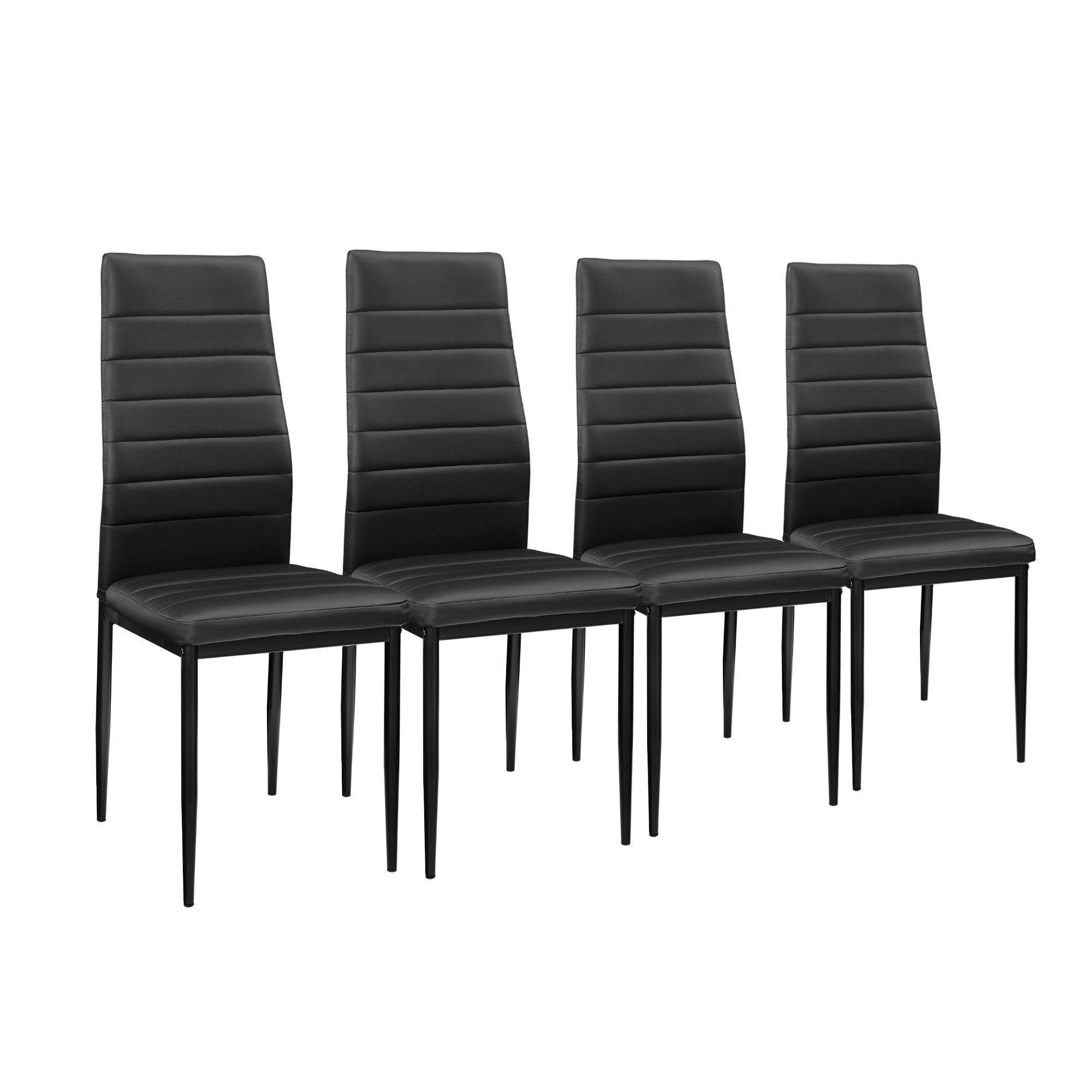 en.casa Esszimmer-Set, (Set, 5-St., Bestehend Tisch, + mit »Bergen« 1 Stühlen), Esstisch 4 in Stühle verschiedenen schwarz/weiß 4 Stühlen Farbkombinationen schwarzen Tisch aus