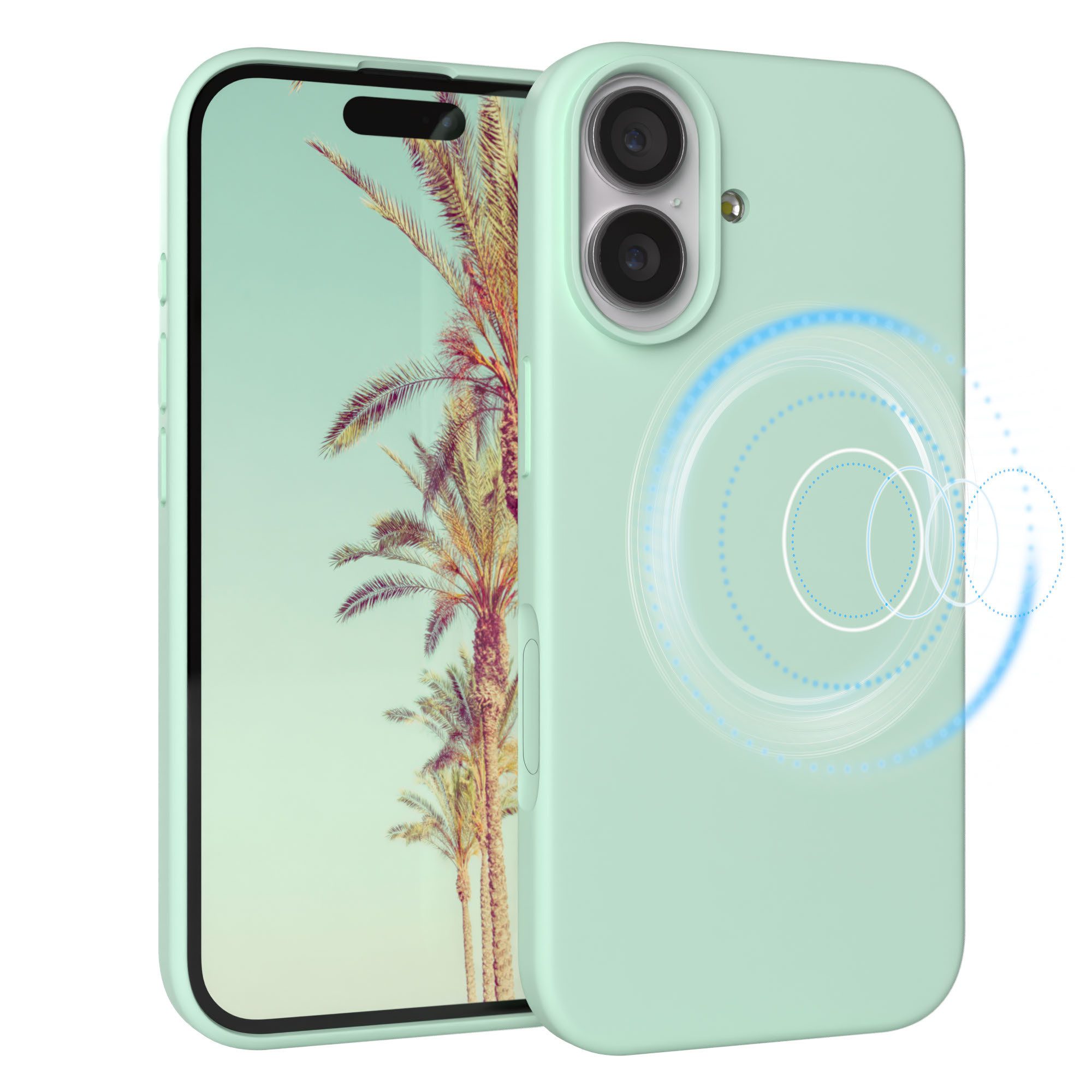 EAZY CASE Handyhülle für Apple iPhone 17 Hülle Silikon 6,3 Zoll, Silikon Schutzhülle mit Kameraschutz TPU Hülle Slimcover Mint Grün