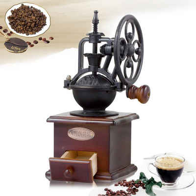 TWSOUL Kaffeemühle Tragbare Vintage-Kaffeemühle mit Handkurbel, Handkurbel-Kaffeemaschine, Einstellbare Dicke