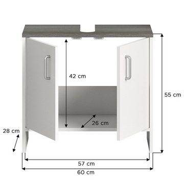 welltime Waschbeckenunterschrank Lier (1-St) Badmöbel, 2 Türen, Breite 60 cm