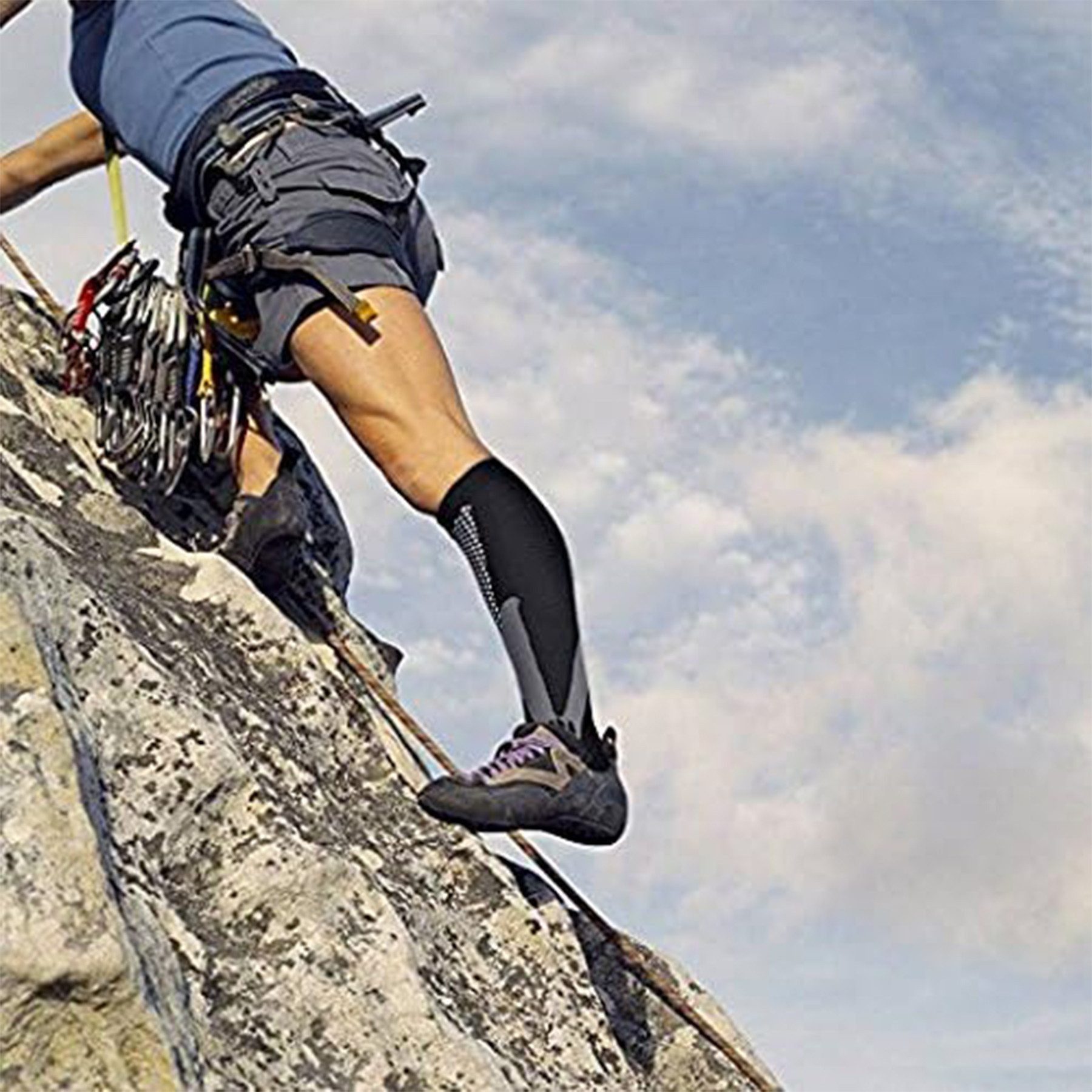 Mutig Kompressionsstrümpfe 3 Paar Kompressionsstrümpfe Sportsocken Kniestrümpfe Stützstrümpfe (15-25mmHg Stützstrümpfe Sport Kompressionssocken mit Elastisch, Reisestrümpfe Kompressionsstrümpfe Damen & Herren) Compression Socks für Sport, Laufen, Flug, Reisen,Fahrrad Radsport