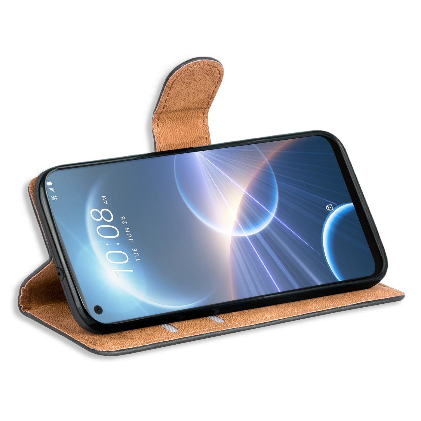 CoolGadget Handyhülle Book Case Handy Tasche für HTC Desire 22 Pro 6,6 Zoll, Hülle Klapphülle Flip Cover für HTC Desire 22 Pro Schutzhülle stoßfest