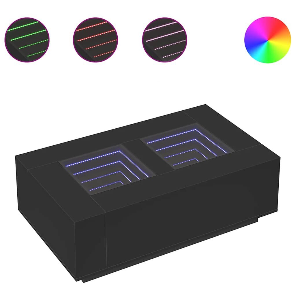 vidaXL Couchtisch Couchtisch mit Infinity-LED Schwarz günstig online kaufen