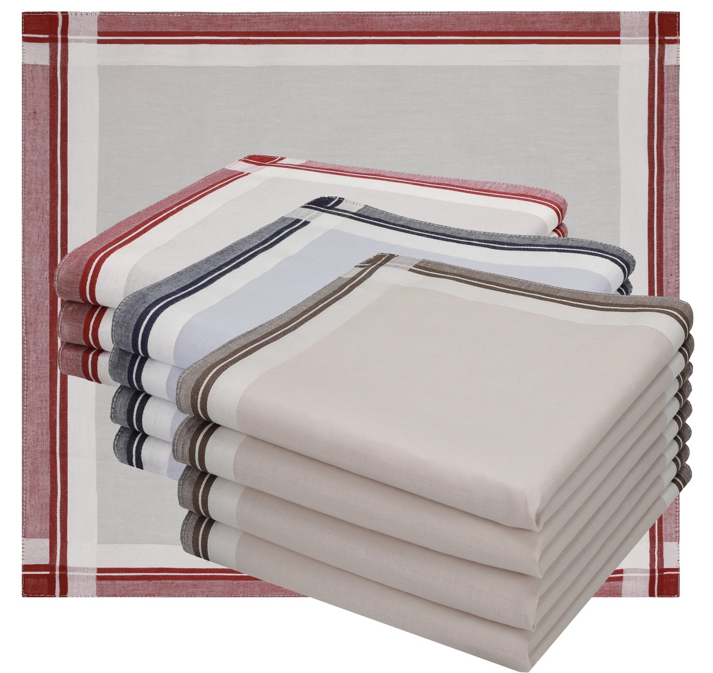 Betz Taschentuch Herren Stoff Taschentücher Set Leo 2 Dessin 1 Größe 40x40 cm, (Set, 12-St. 12 Taschentücher), 100% Baumwolle