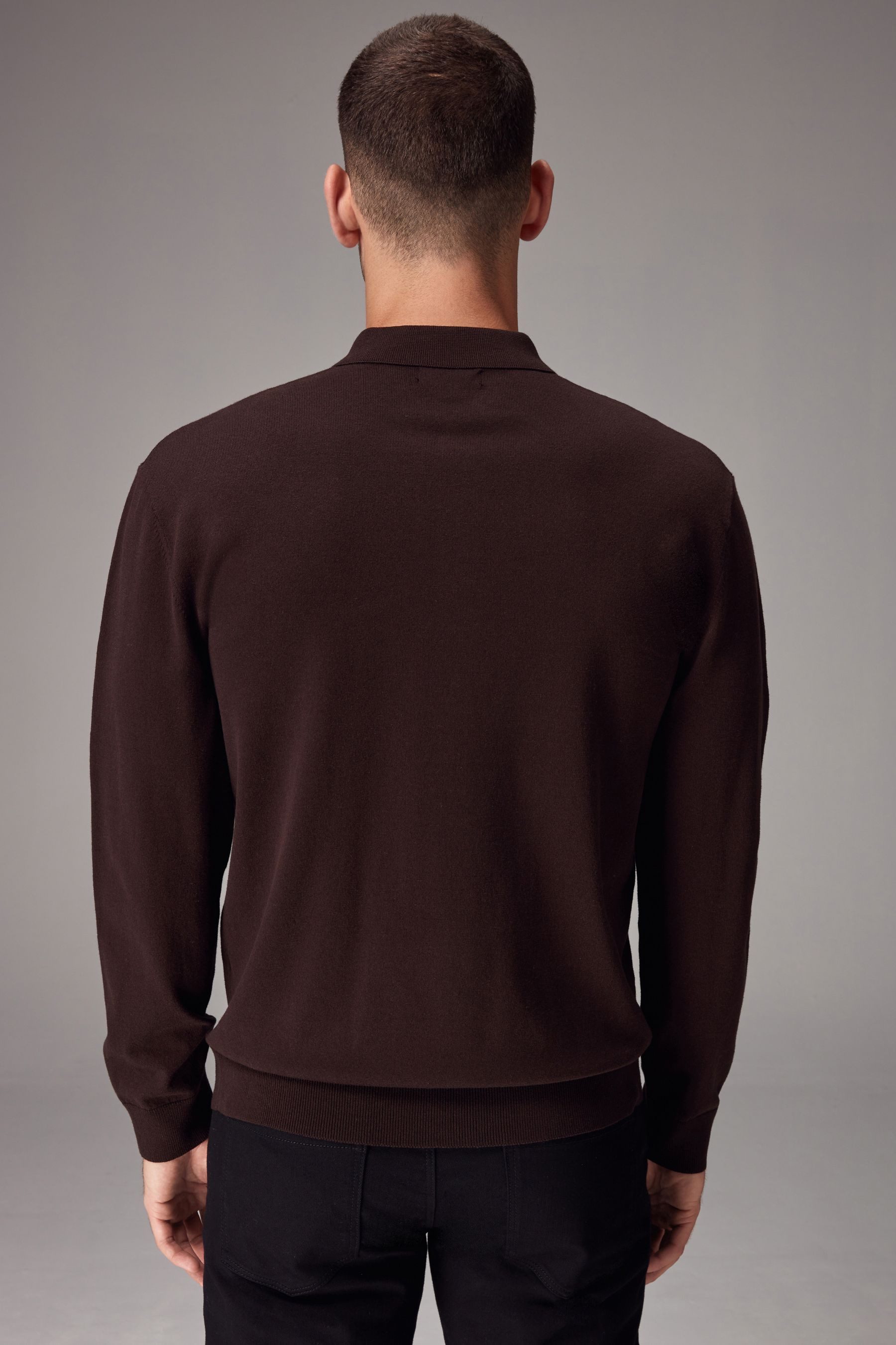 Next Langarm-Poloshirt Langärmeliges Regular Fit Poloshirt aus Strick (1-tl günstig online kaufen