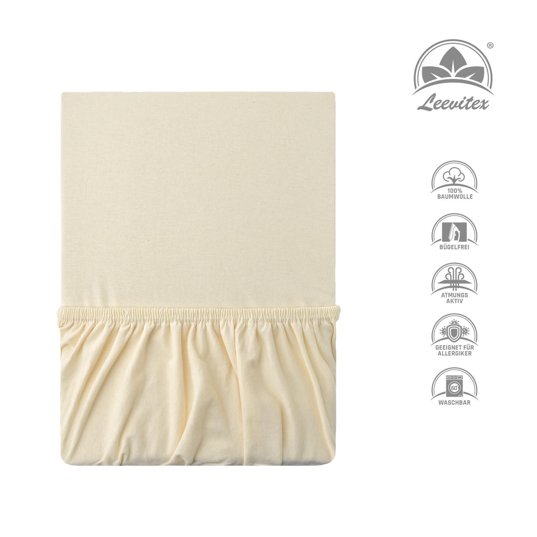 leevitex® Spannbettlaken Luxus Elasthan Jersey Spannbettlaken, günstig online kaufen