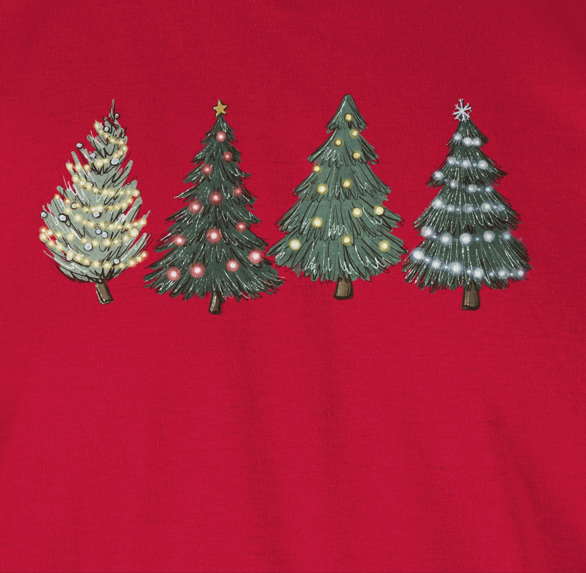 Weihnachtsbäume Rot Shirtracer 4 Kleidung Weihachten Rundhalsshirt