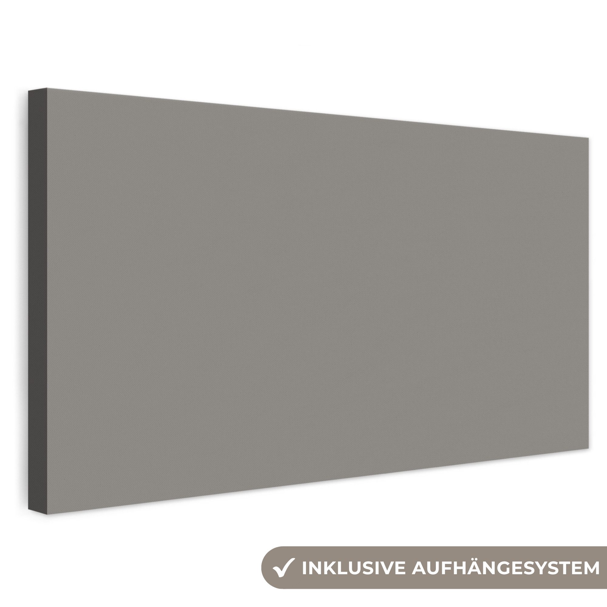 OneMillionCanvasses® Leinwandbild Panorama Mineral – Grey – Grau, Fotodruck (1 St), Leinwand Bilder für Wohnzimmer Schlafzimmer 60x30 cm