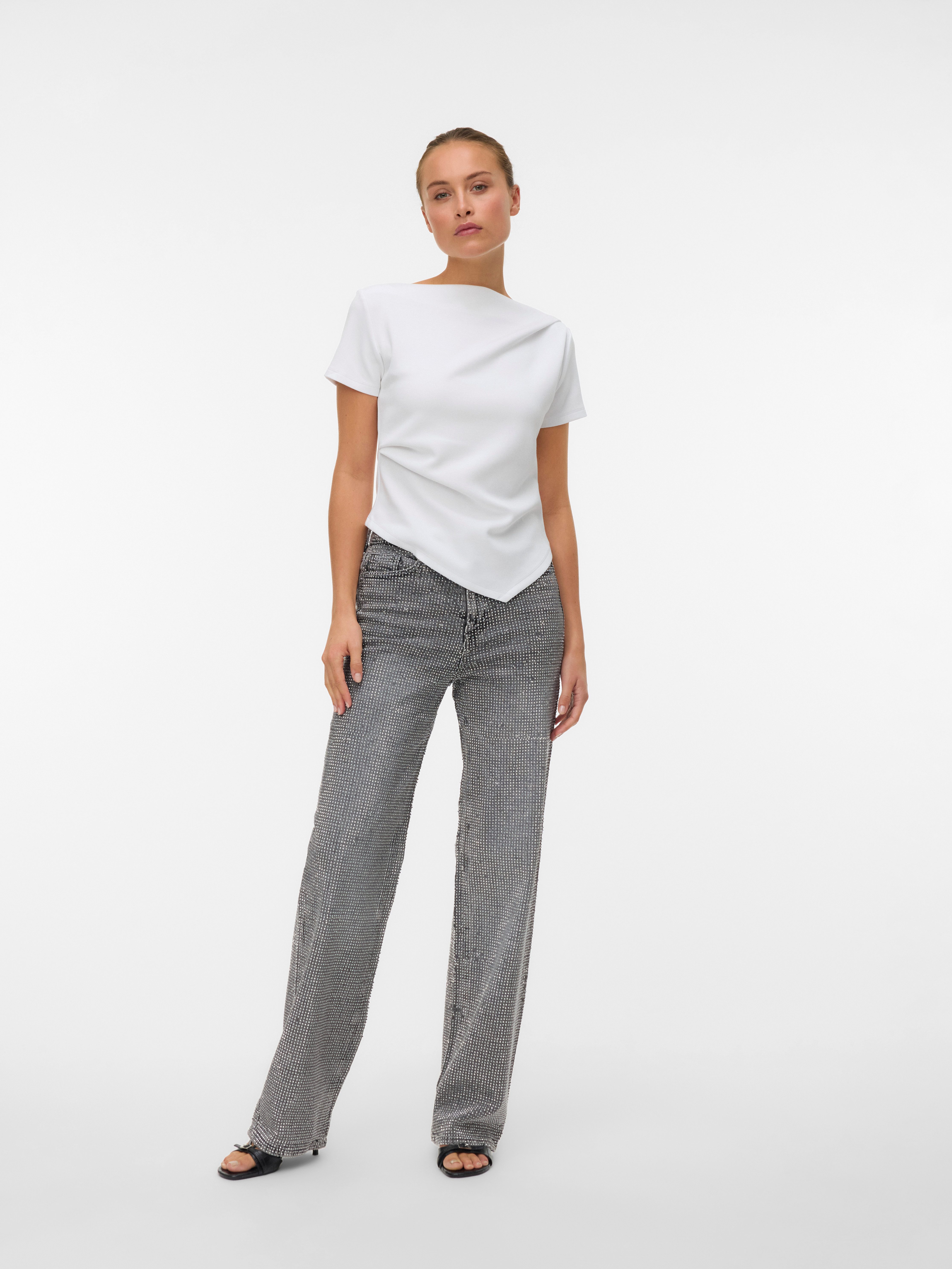 Kurzarmshirt VMMILLE SS BOATNECK SHORT TOP JRS NOOS