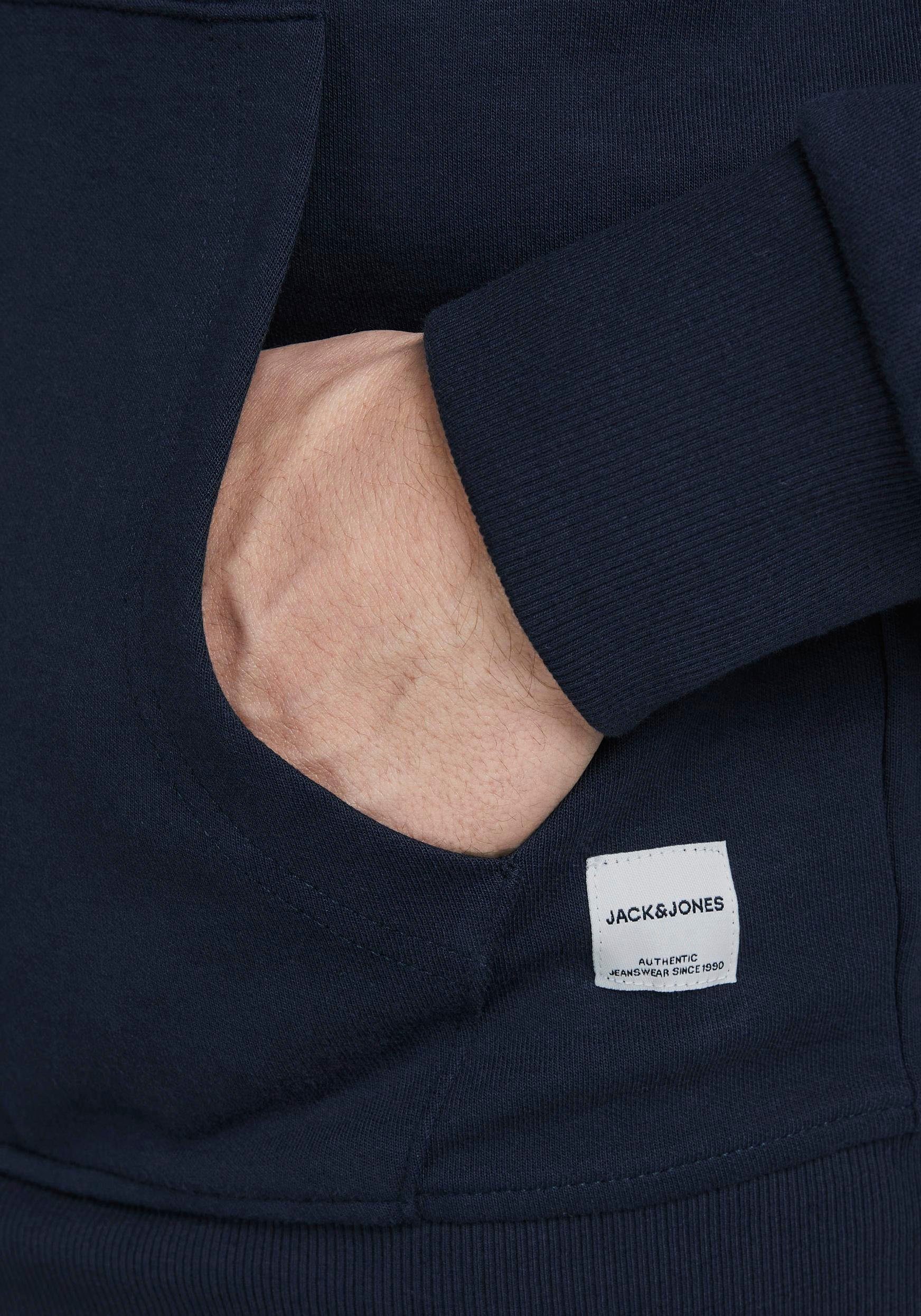 Jack & Jones Kapuzensweatjacke JJEBASIC Hoodie mit Rippbündchen und angenehmem Tragegefühl unifarben, modisch, regular fit, Baumwollmischung, Rundhals
