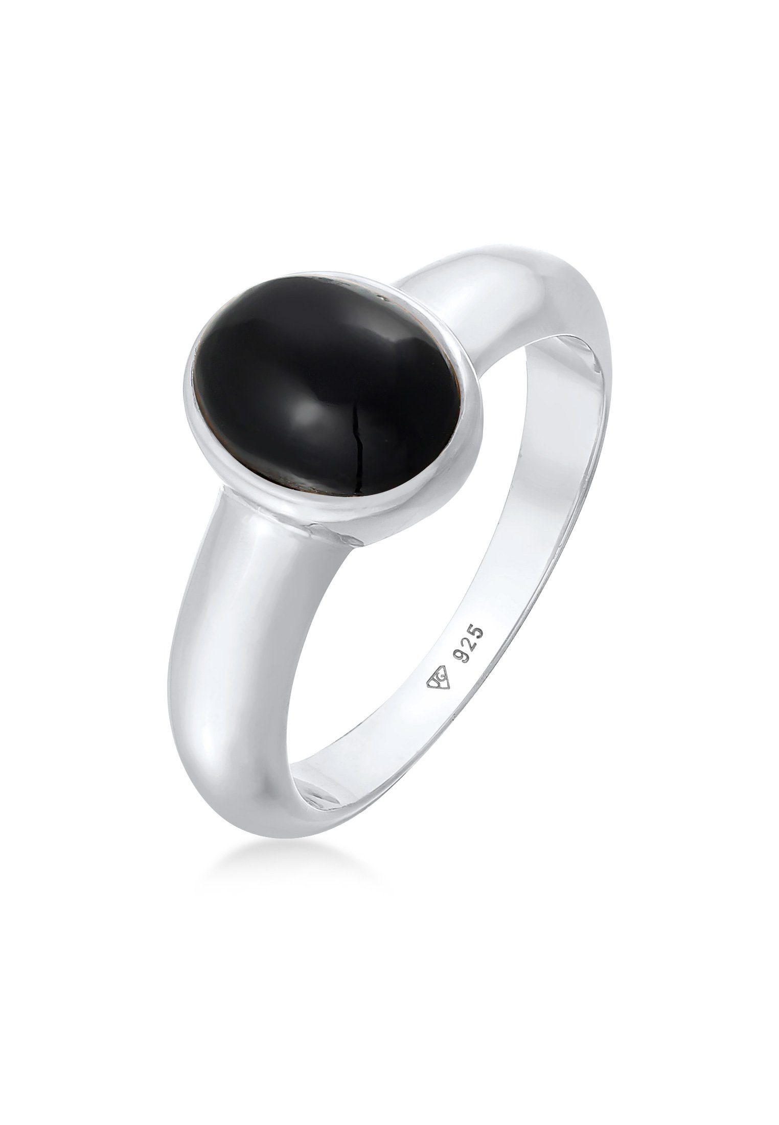 Silberring Herren Siegelring Onyx Oval Basic 925 Silber