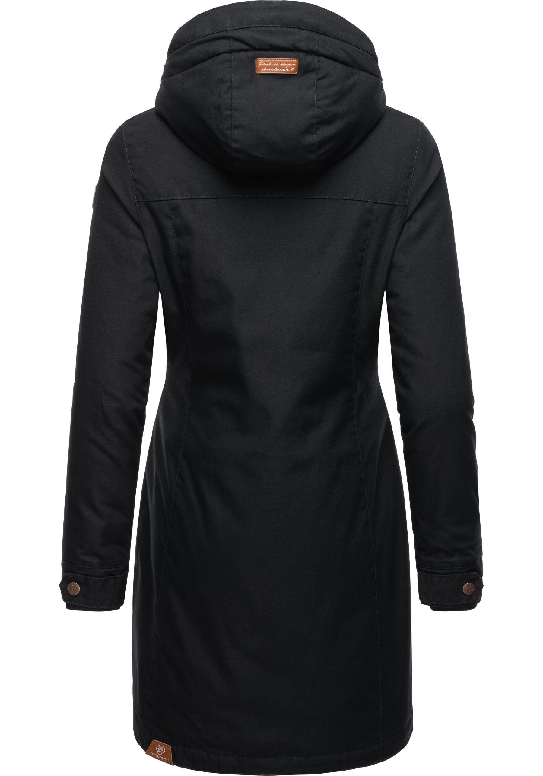 Ragwear Wintermantel Jannisa stylischer Damen Winterparka mit Kapuze