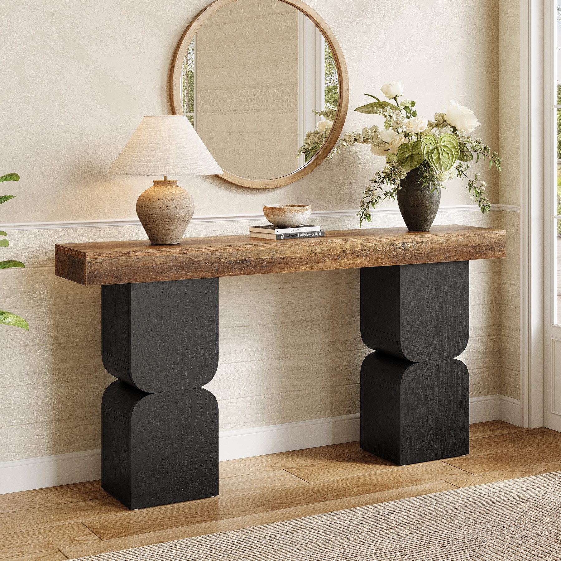Tribesigns Konsolentisch 160 cm Beistelltisch, Eingangstisch, Flurtisch mit Stauraum, Sofatisch