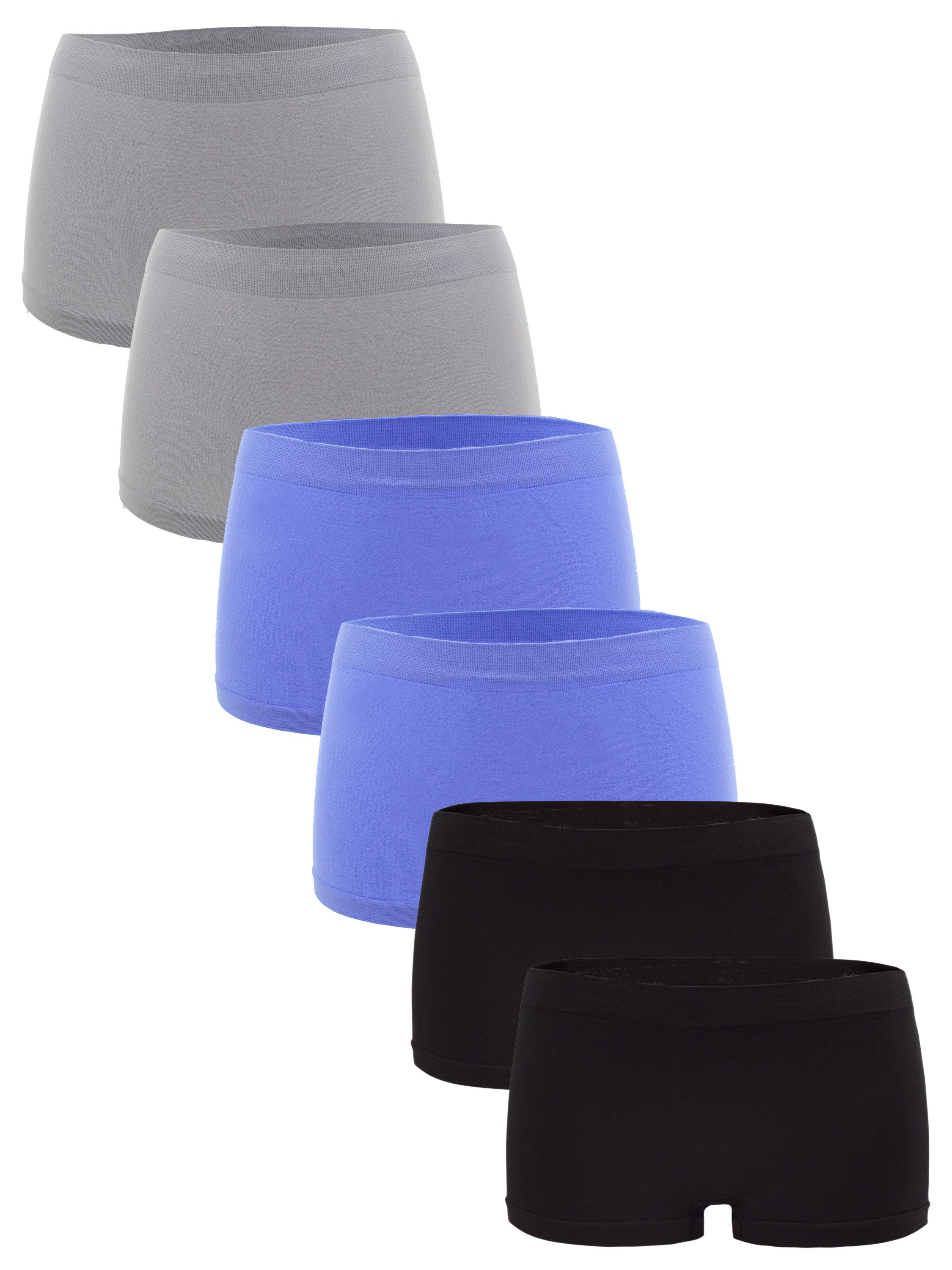 Fabio Farini Panty Damen Hipster Boxershorts - Frauen Unterhosen Slip Set Seamless (Packung, 6-St) angenehmes Tragegefühl ohne Seitliche Nähte