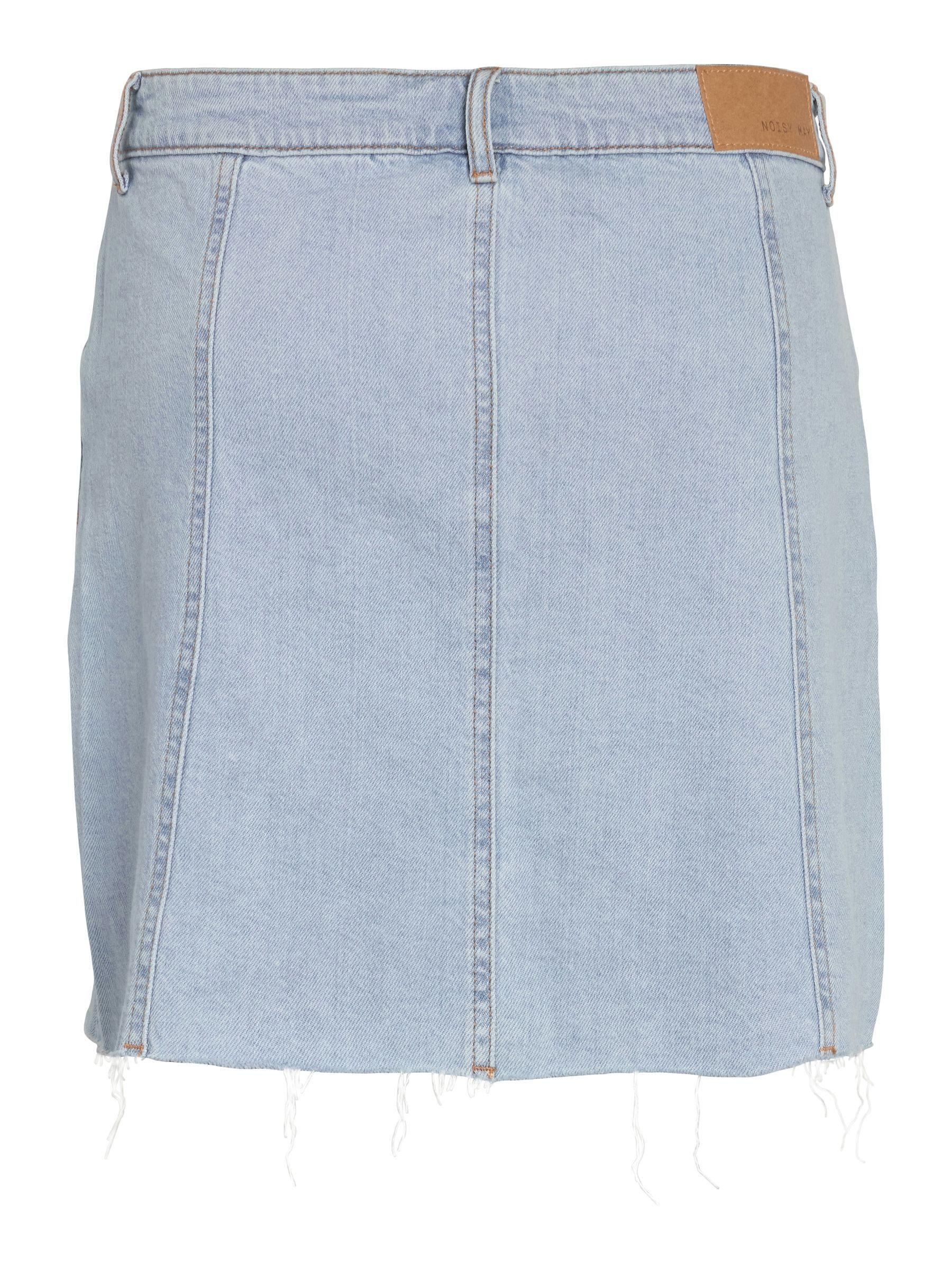 Noisy may Sommerrock Stylischer Denim mit Fransensaum und Five-Pocket-Desig günstig online kaufen