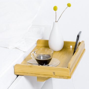 Navaris Nachttisch Bambus Einhänge-Regal - mit Getränkehalter - für Hochbett (1-St)