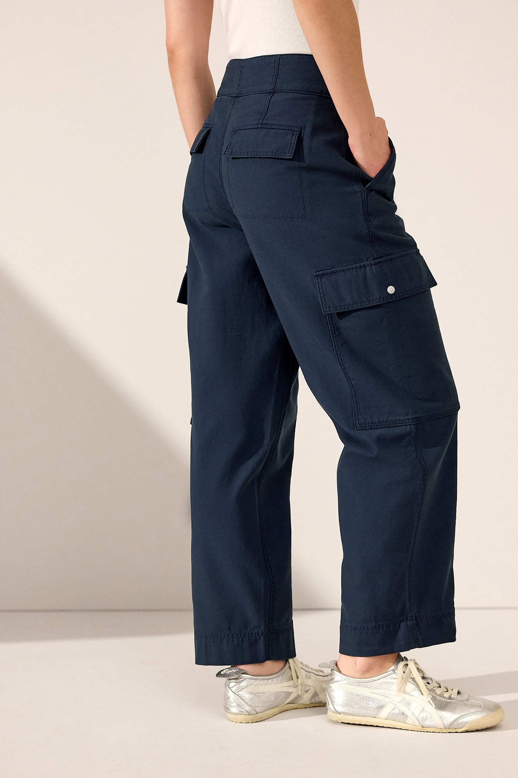 Next Stoffhose Cargohose mit Barrel-Bein aus günstig online kaufen