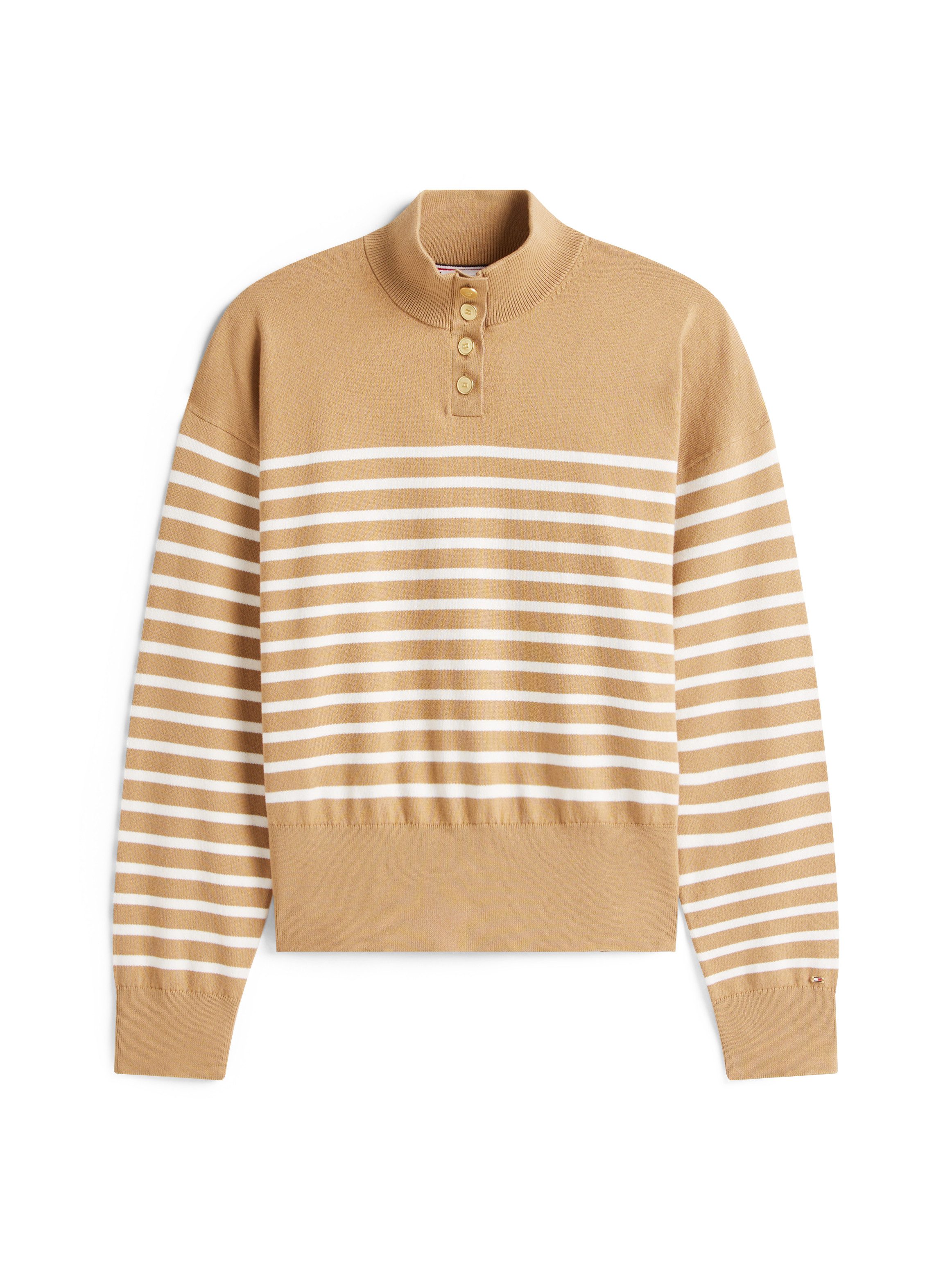 Placed Thin Beige Stp Sweaters