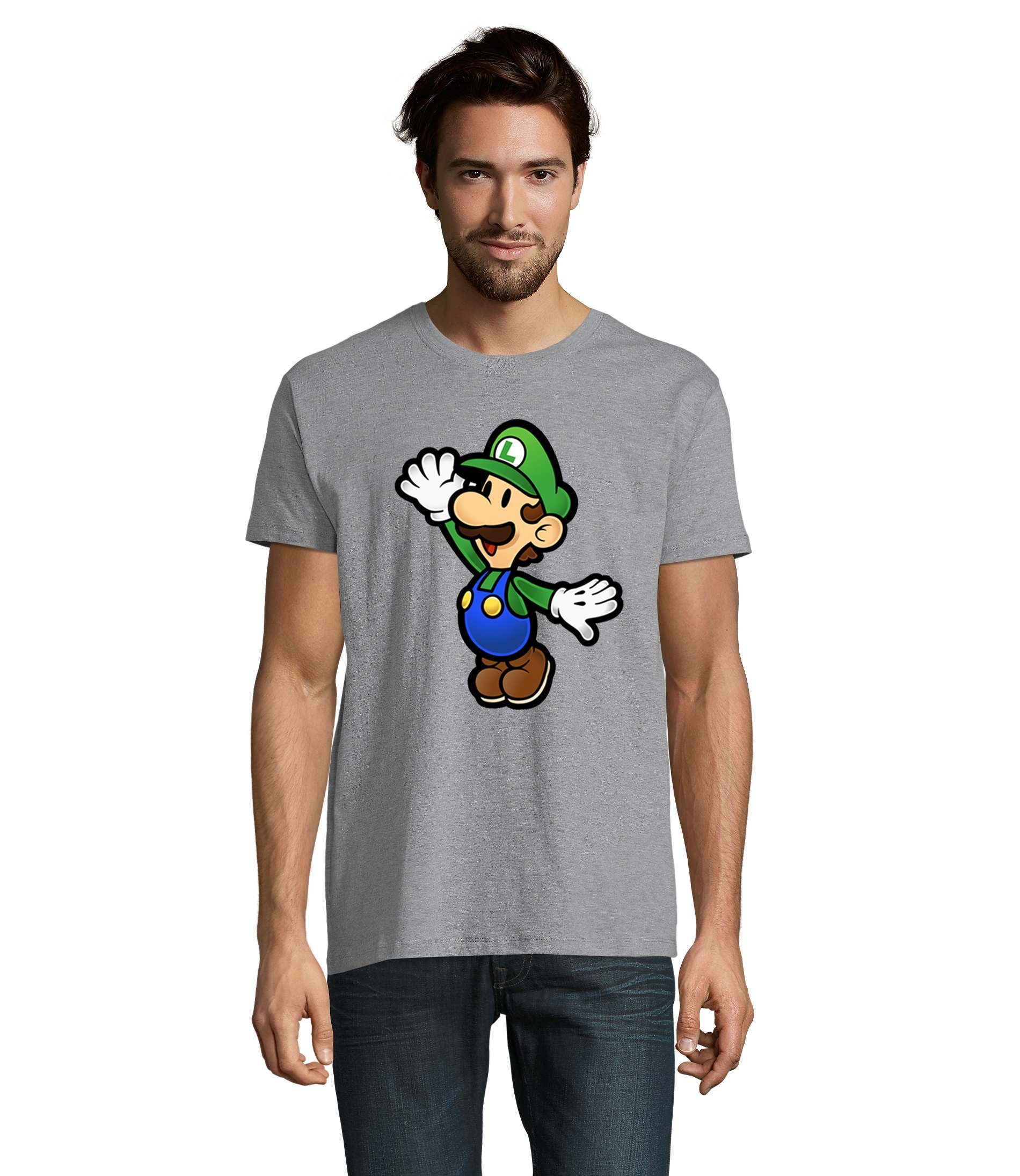 Blondie & Herren Mario Yoshi Brownie Grau Luigi Nintendo Peach Gaming T-Shirt