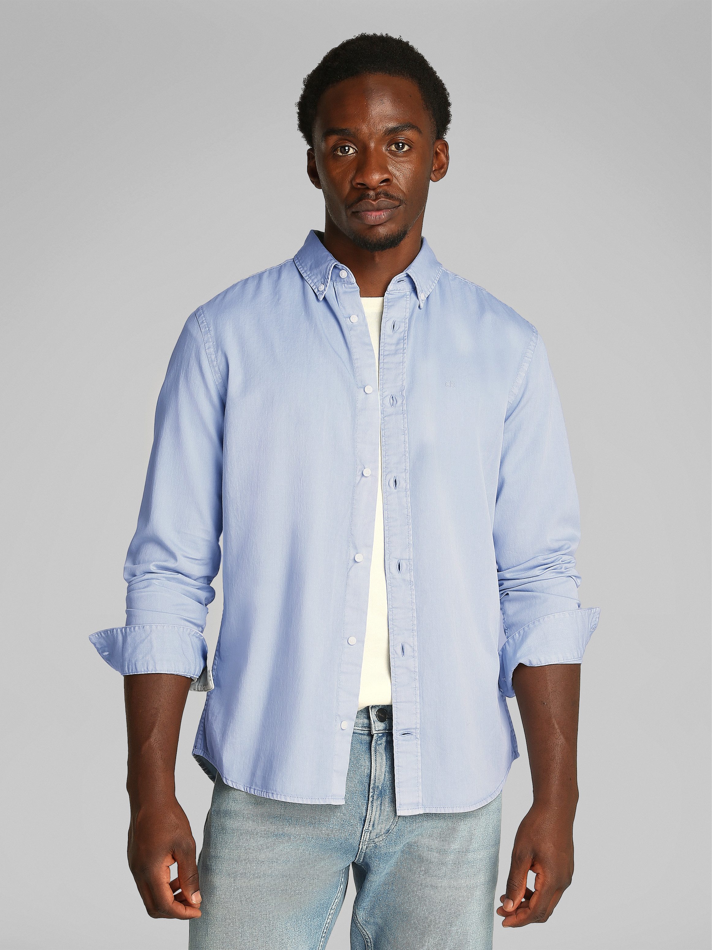 Calvin Klein Langarmhemd GARMENT DYED LW günstig online kaufen