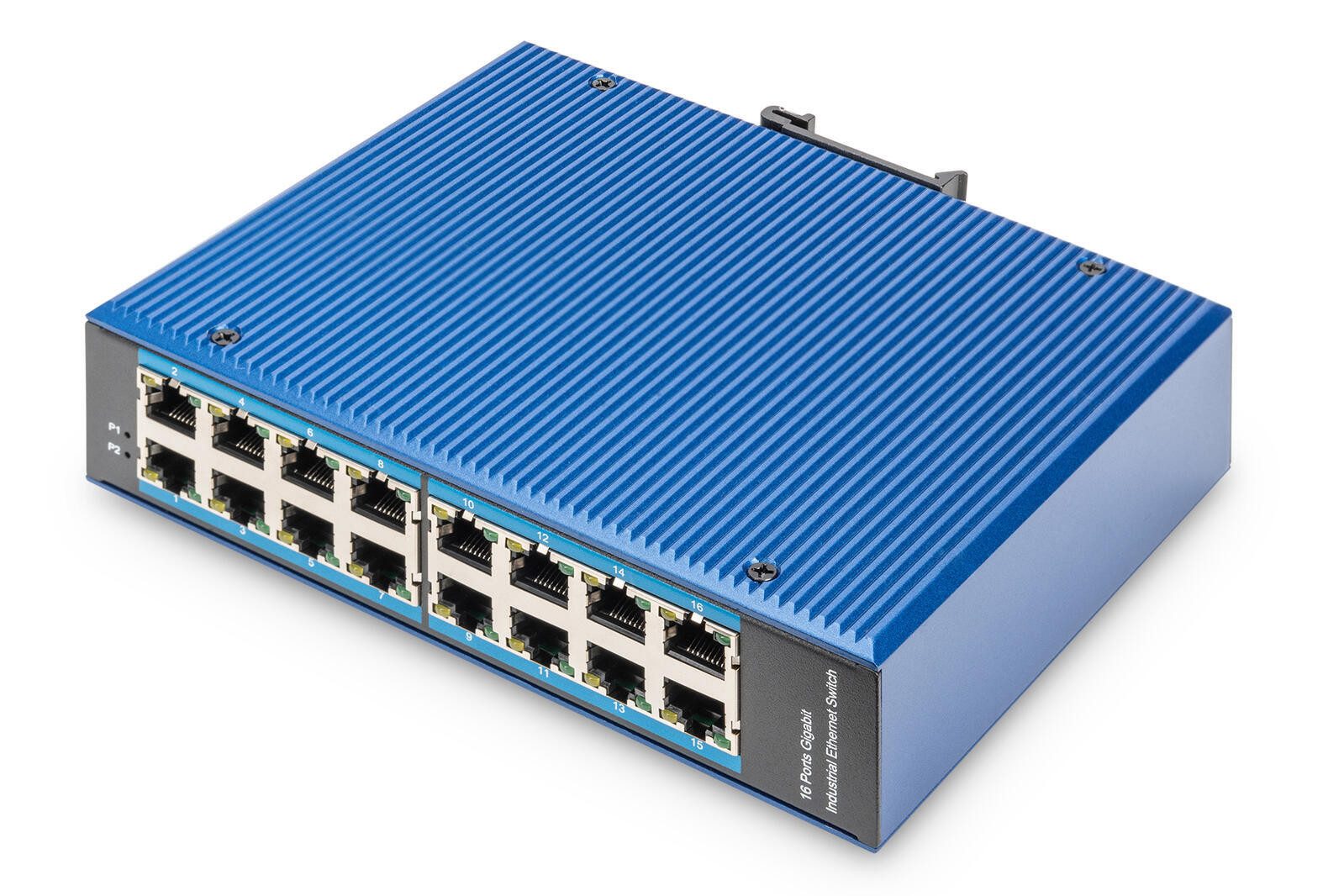Digitus 16 Port Gigabit Ethernet Netzwerk Switch, Industri Netzwerk-Switch