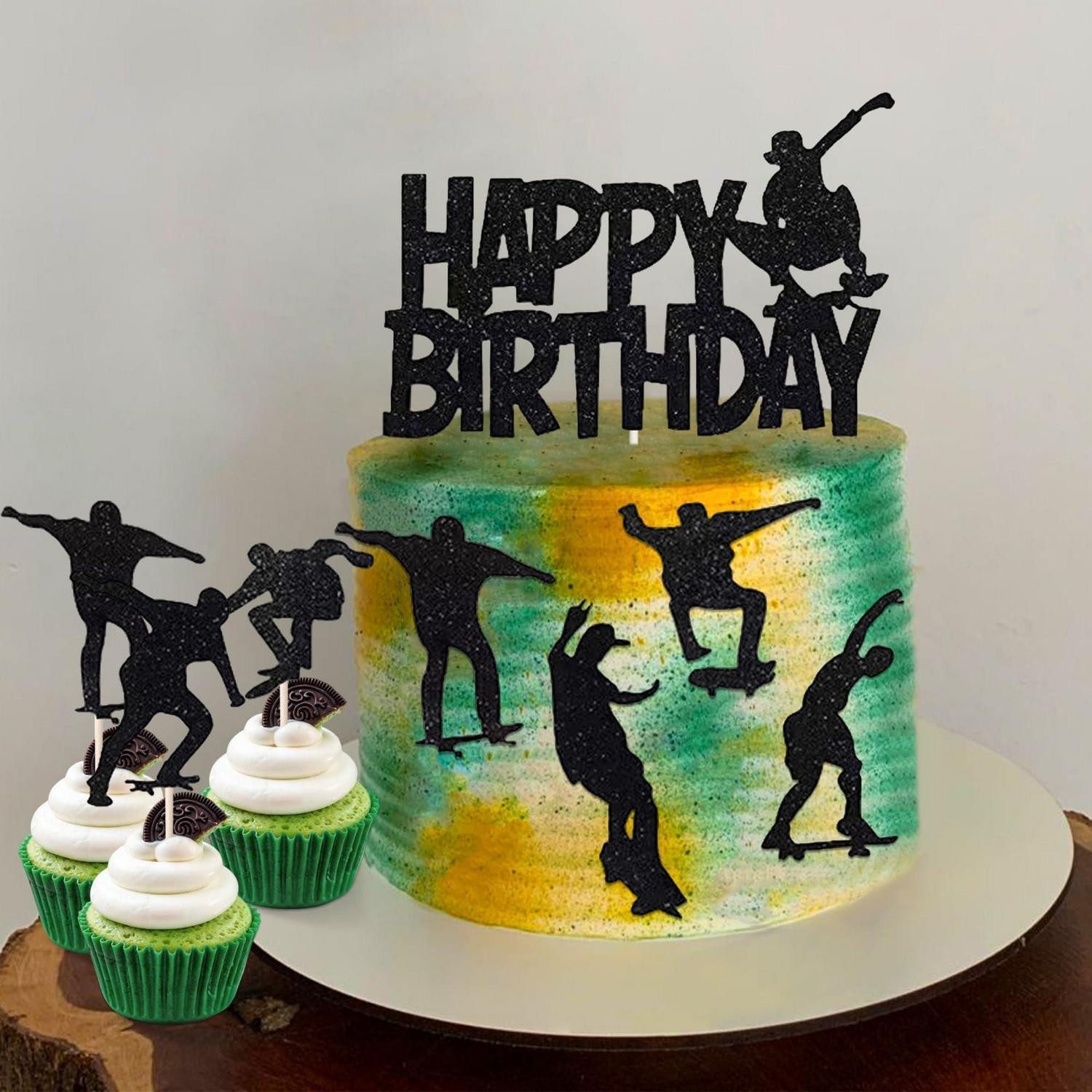 LuxusKollektion Tortenmodellierer Tortendeko Skateboard Set Geburtstag