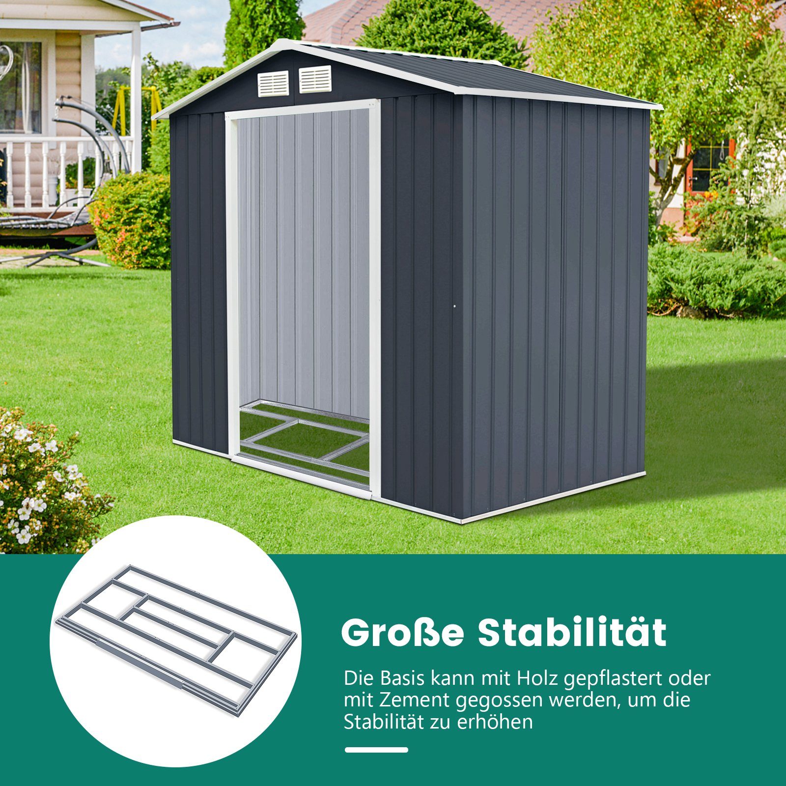 COSTWAY Gerätehaus, BxT: 213x127 cm, mit günstig online kaufen