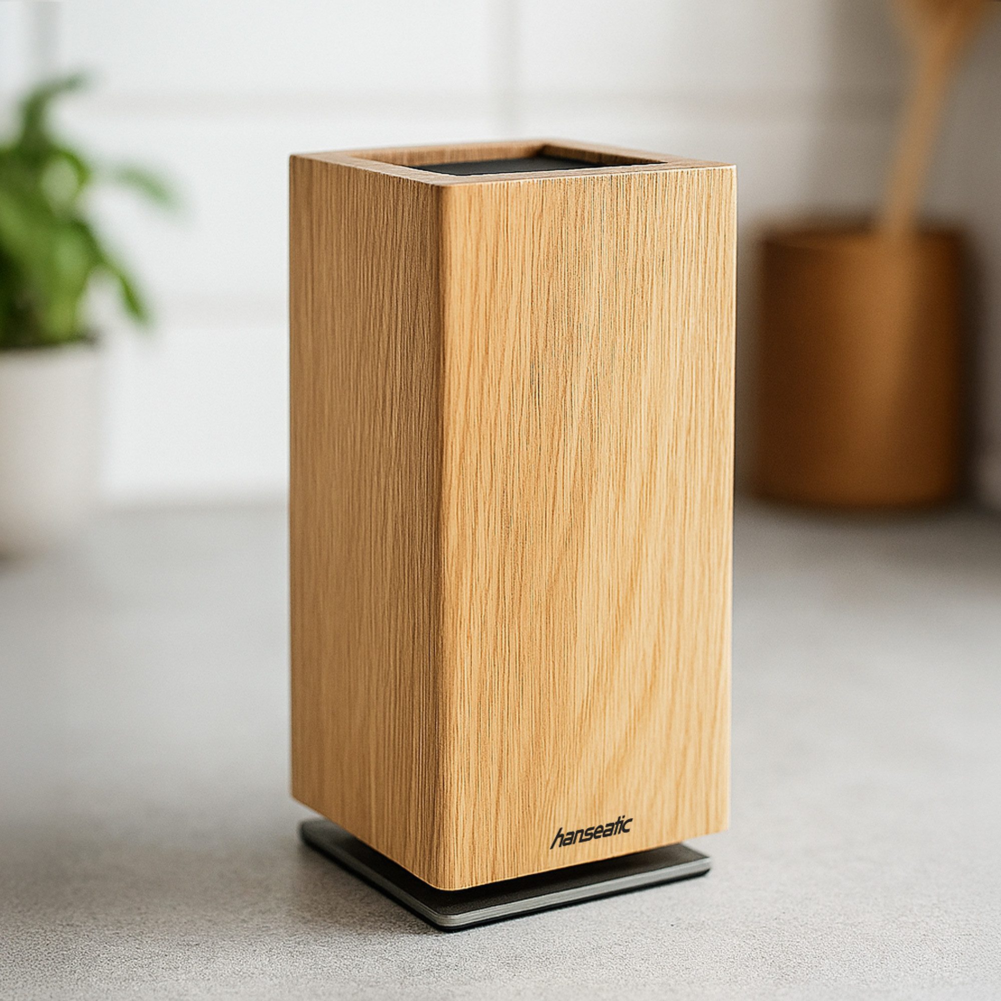 Hanseatic Magnet-Messerblock hanseatic PREMIUM, Messerblock aus Holz (1tlg), elegantes Design, herausnehmbarer Borsteneinsatz, 360-Grad-drehbar