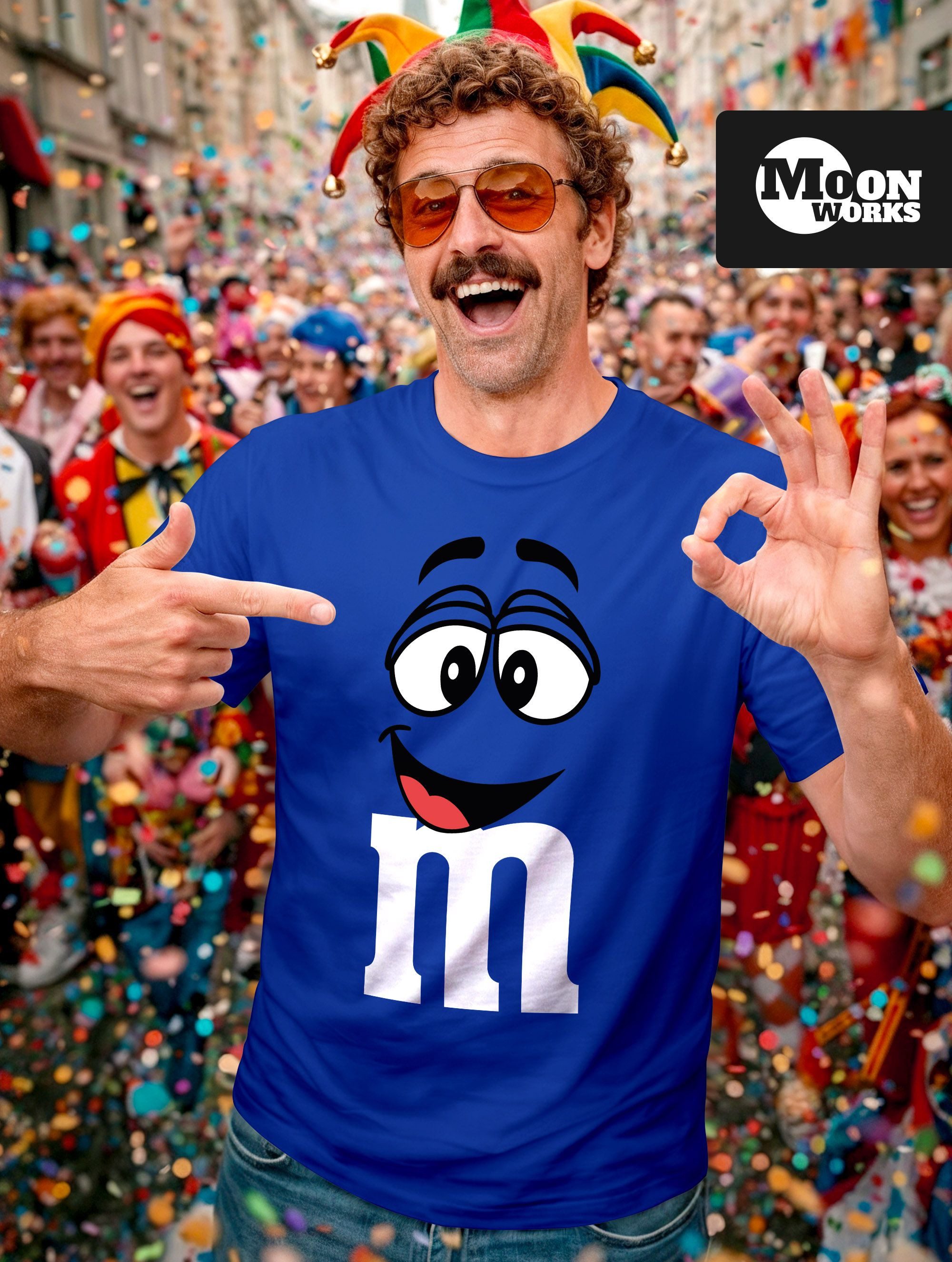 MoonWorks Print-Shirt Herren T-Shirt Fasching Karneval M Aufdruck Gruppenko günstig online kaufen