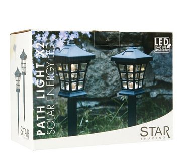 STAR TRADING LED Solarleuchte LED-Solar-Pathlights, 2er Set, Farbe: schwarz