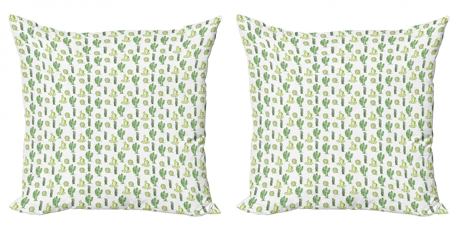 Kissenbezüge Modern Accent Doppelseitiger Digitaldruck, Abakuhaus (2 Stück), Kaktus Cartoon Doodle Flora
