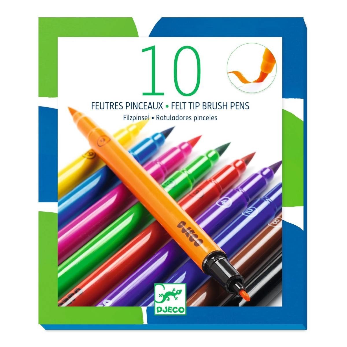 DJECO Kreativset Farben: 10 Filzstifte - Klassik Malset für Kinder