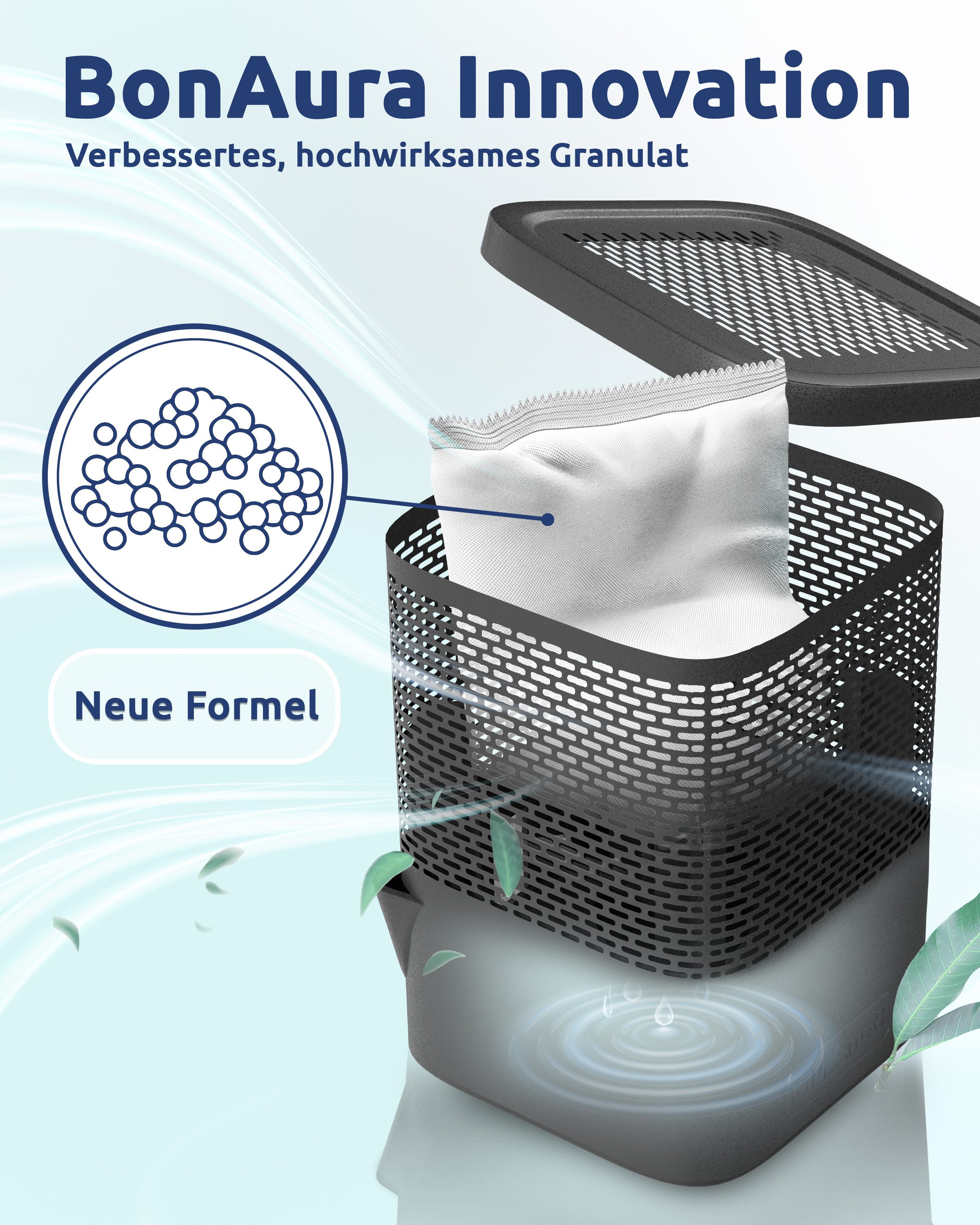 BonAura Luftentfeuchter-Nachfüllpack Entfeuchter Granulat im Vliesbeutel, 2er-, 4er- oder 6er Set, 680g pro Stk., Geruchsneutral – Bild 4 von 5